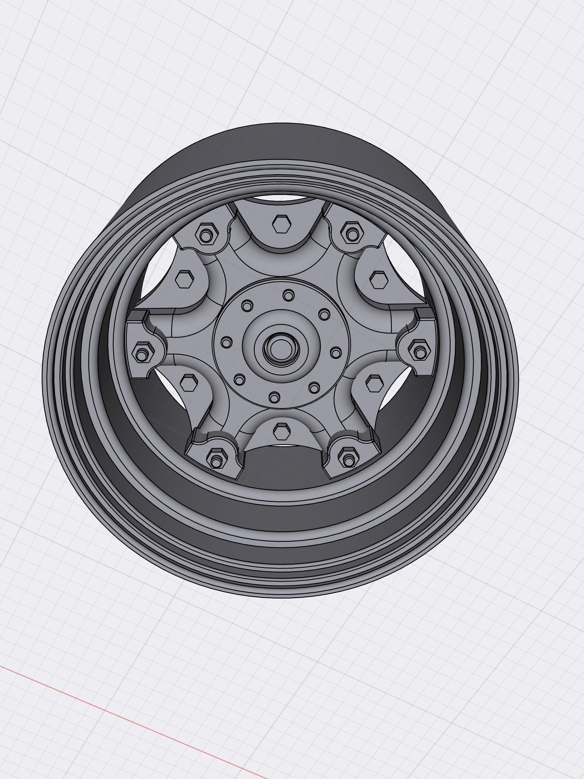 BIG RIG Dayton Split Rim 6 spokes Classic Mack Truck 3D print model_4