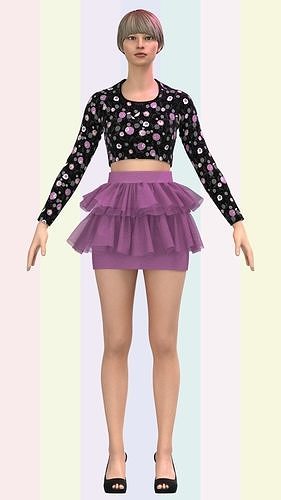 Ladies Ballerina Skirt and Dancing tops Low-poly 3D model