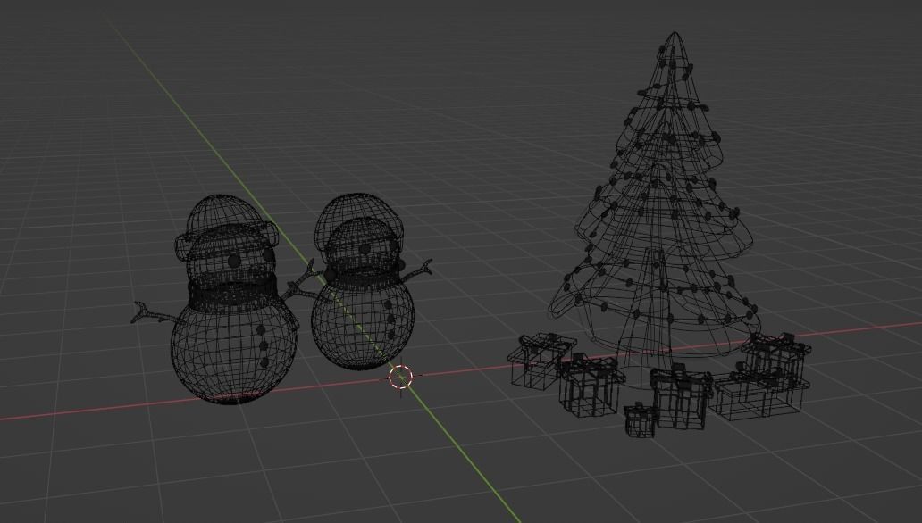 New Year snowmen 3D model_1