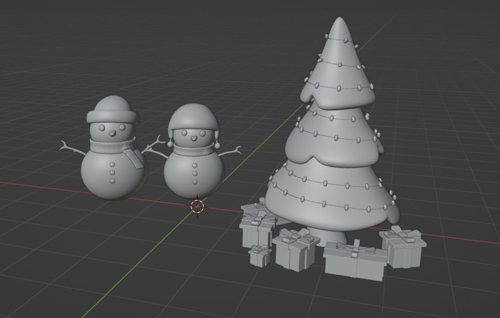 New Year snowmen 3D model_2