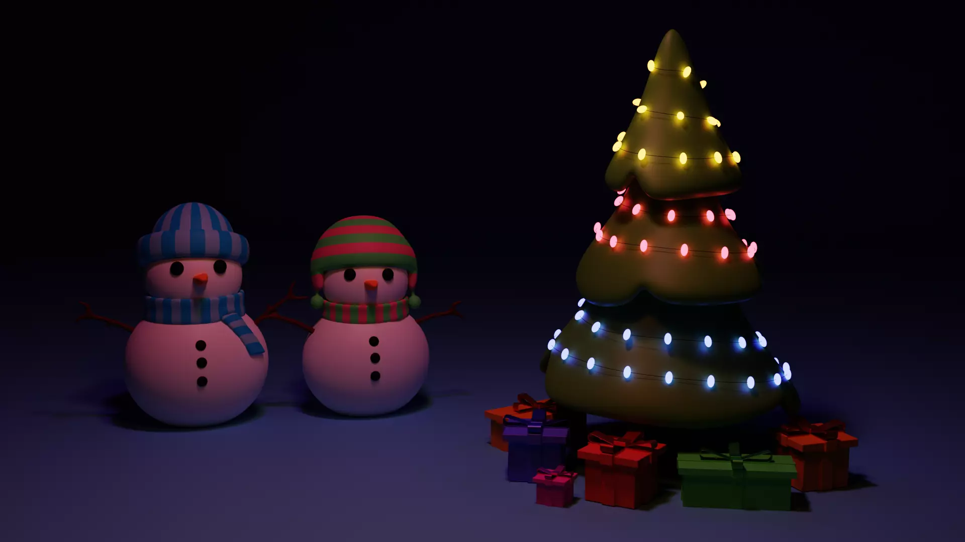 New Year snowmen 3D model_0
