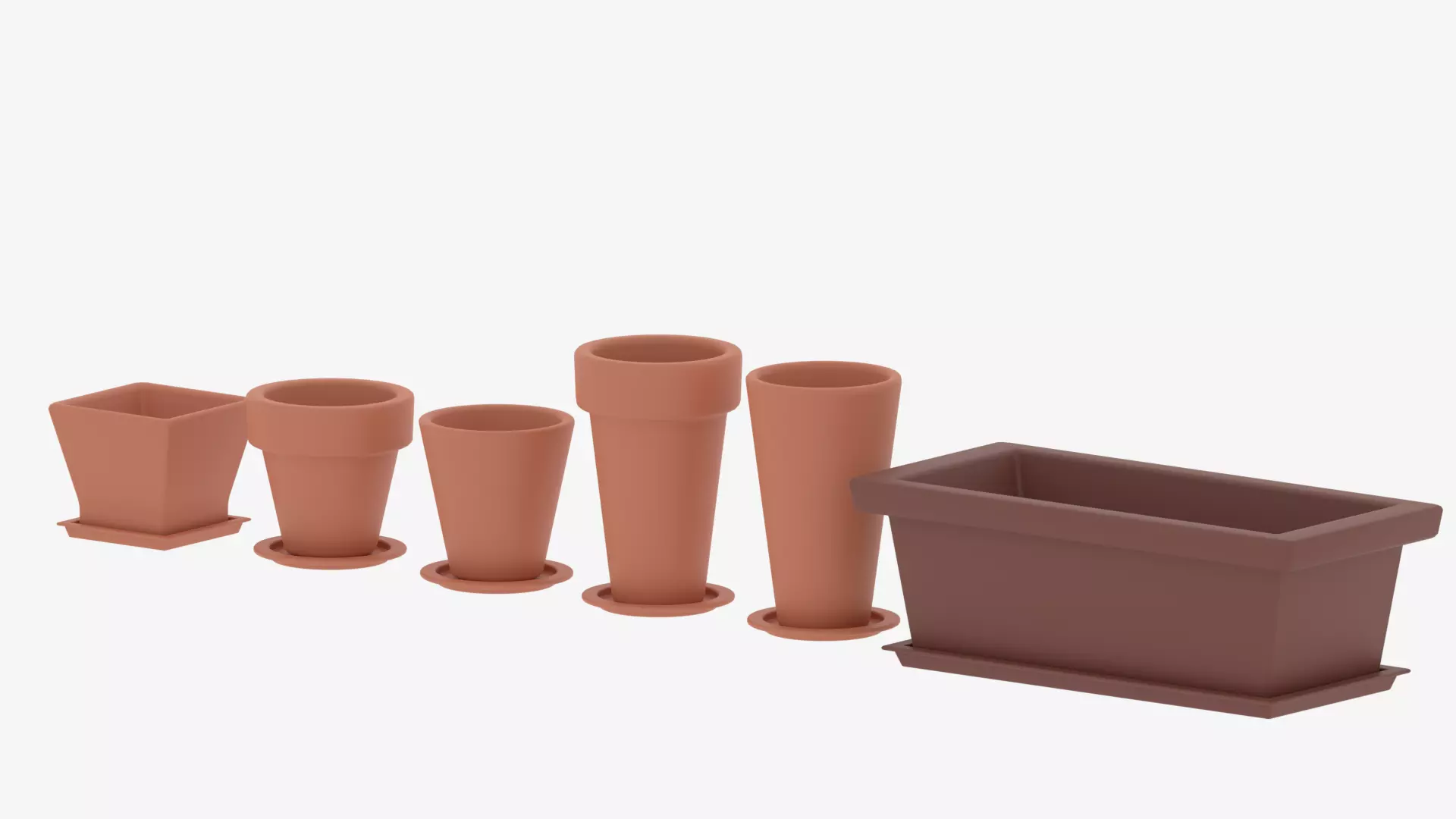 Cartoon Flower Pot Collection 3D model