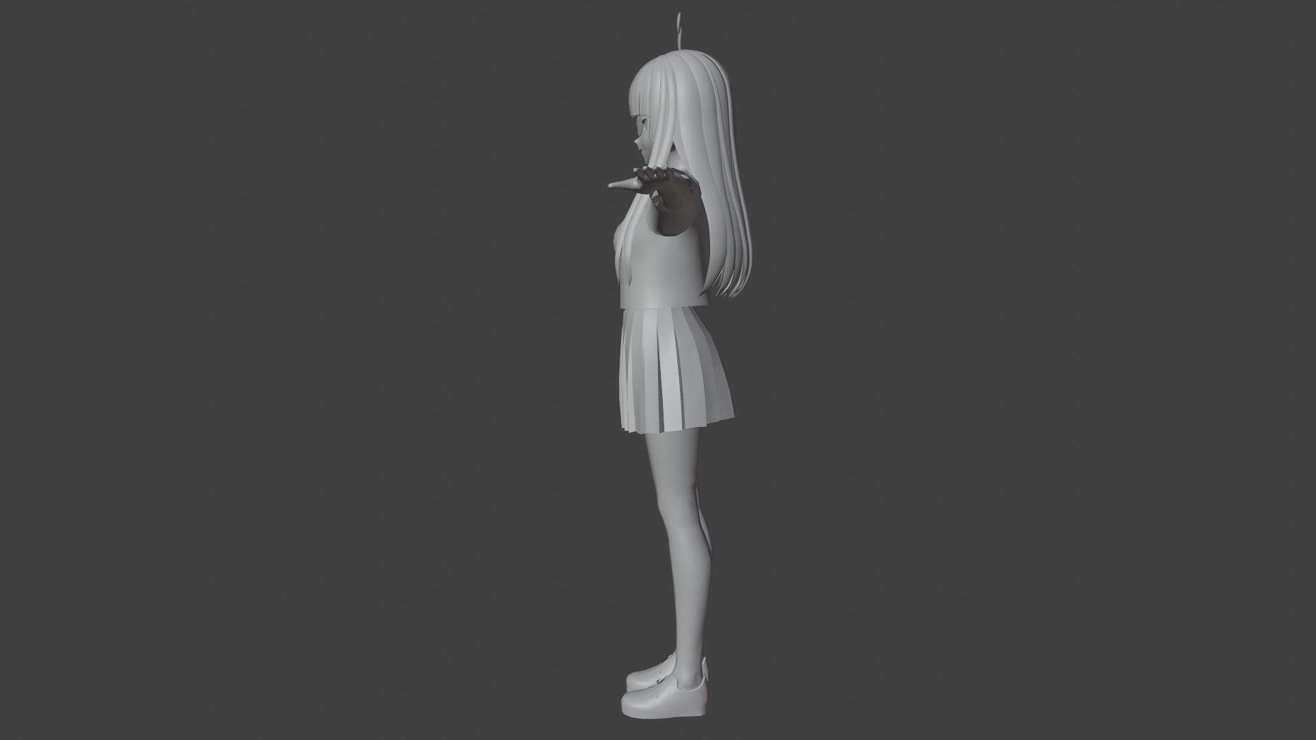 cute anime girl character - Mana Low-poly 3D model_11