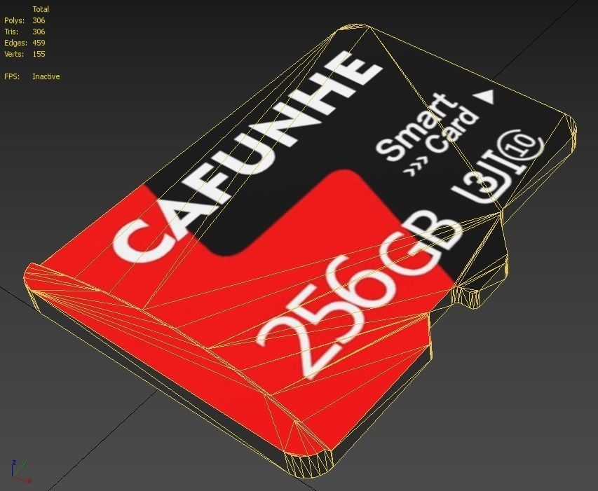 Micro SD Card M13 Low-poly 3D model_3