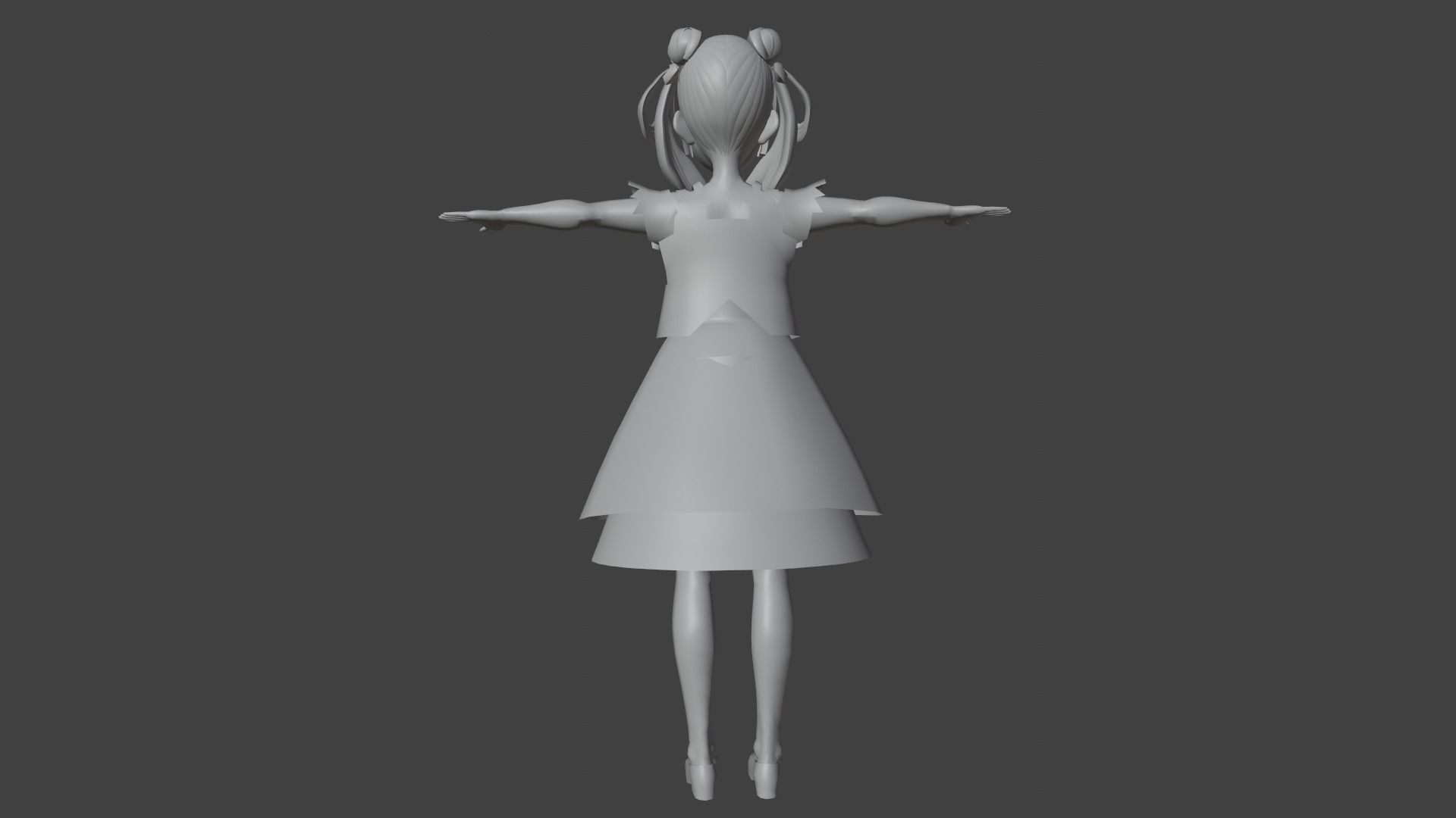 cute anime girl character - Mariko Low-poly 3D model_10