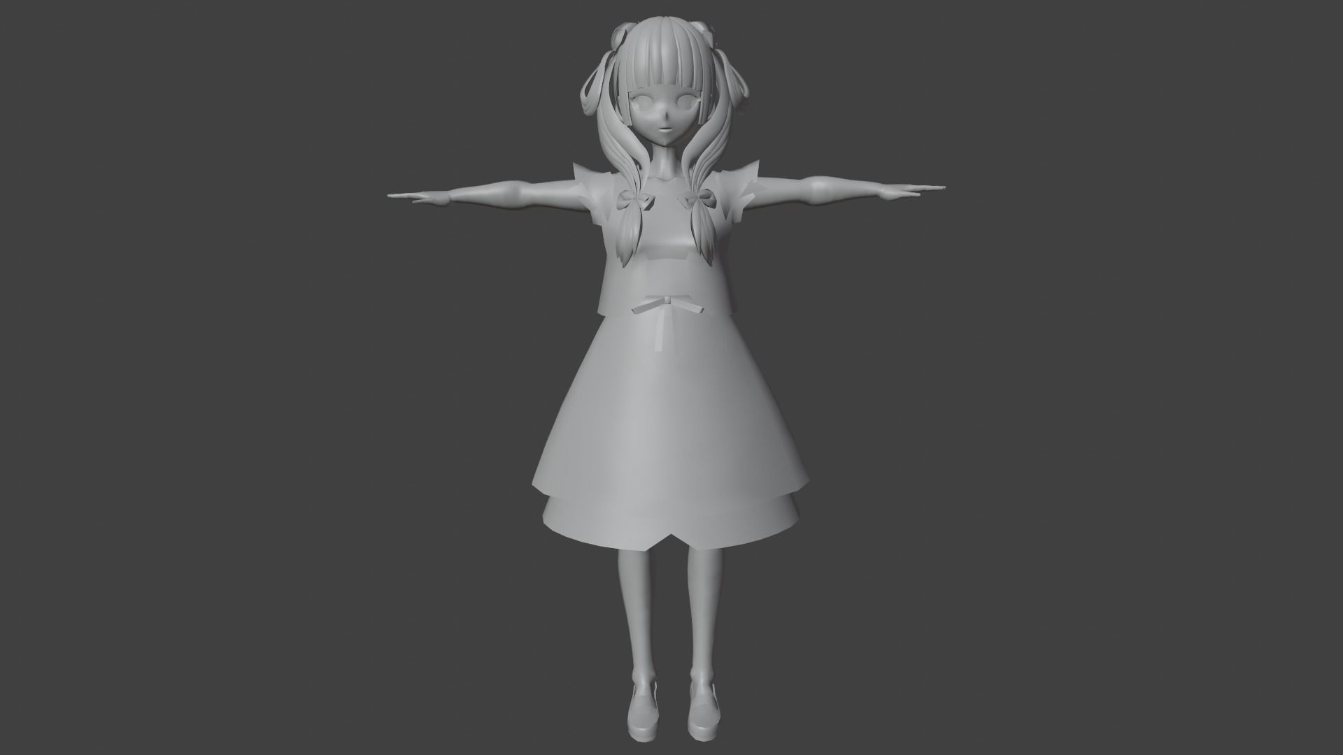 cute anime girl character - Mariko Low-poly 3D model_7