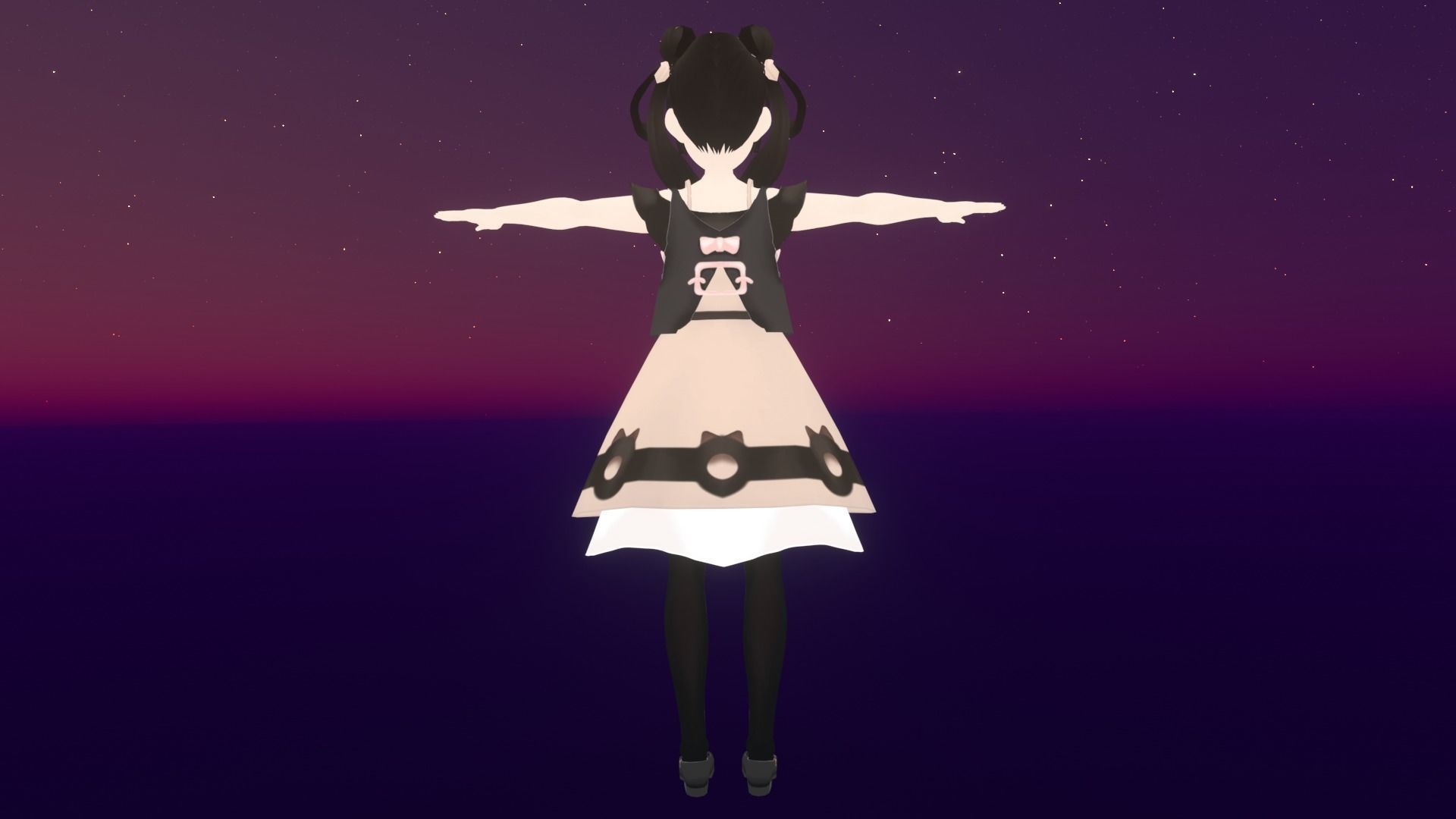 cute anime girl character - Mariko Low-poly 3D model_6