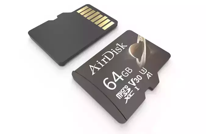 Micro SD Card M15 Low-poly 3D model
