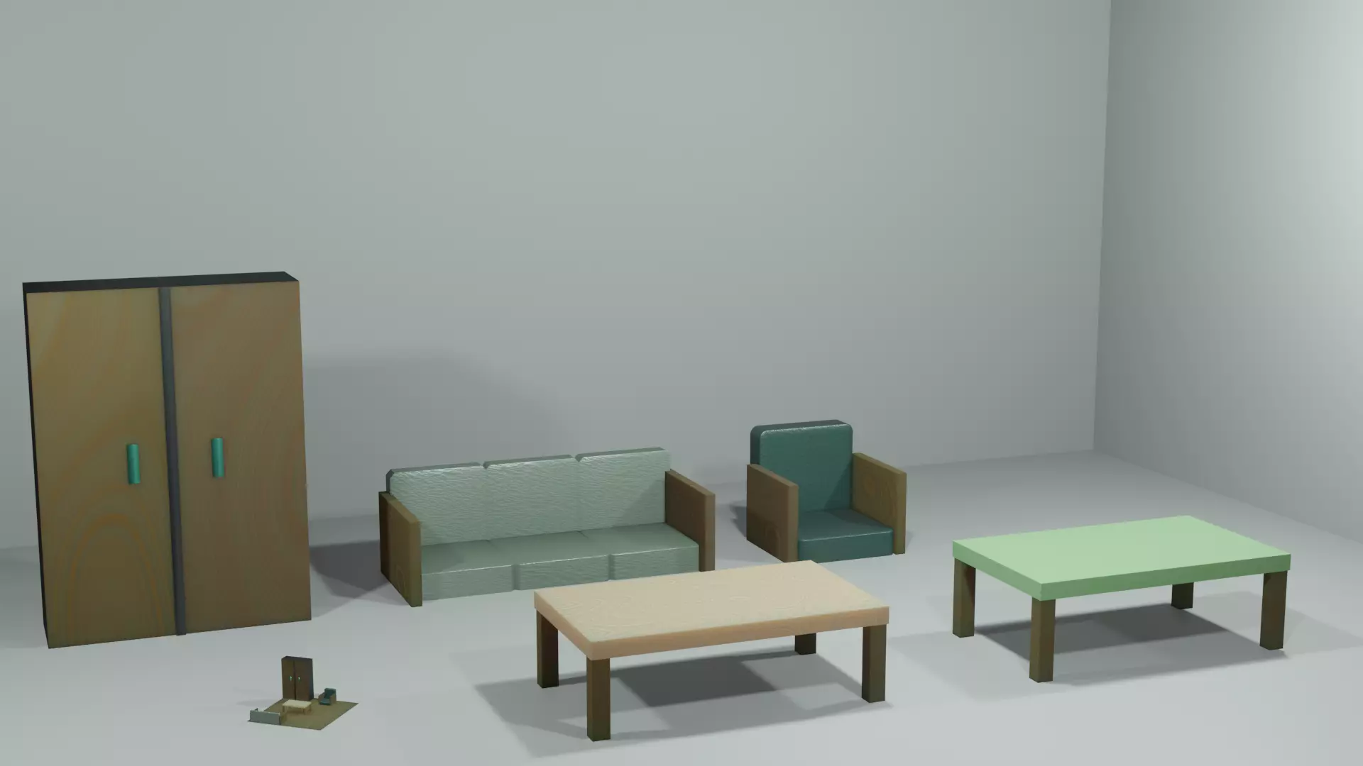 Kitchen Furniture Free low-poly 3D model_0