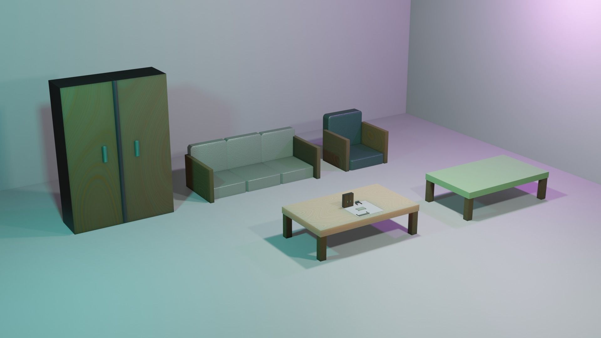 Kitchen Furniture Free low-poly 3D model_14