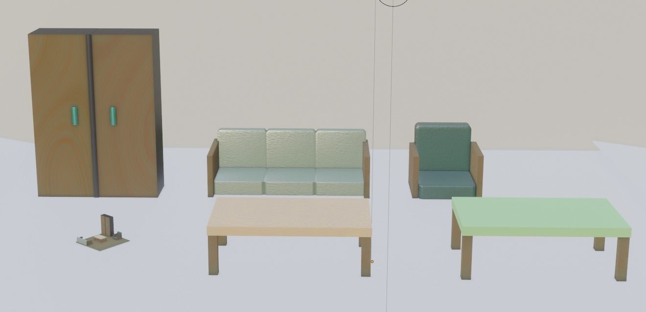 Kitchen Furniture Free low-poly 3D model_3