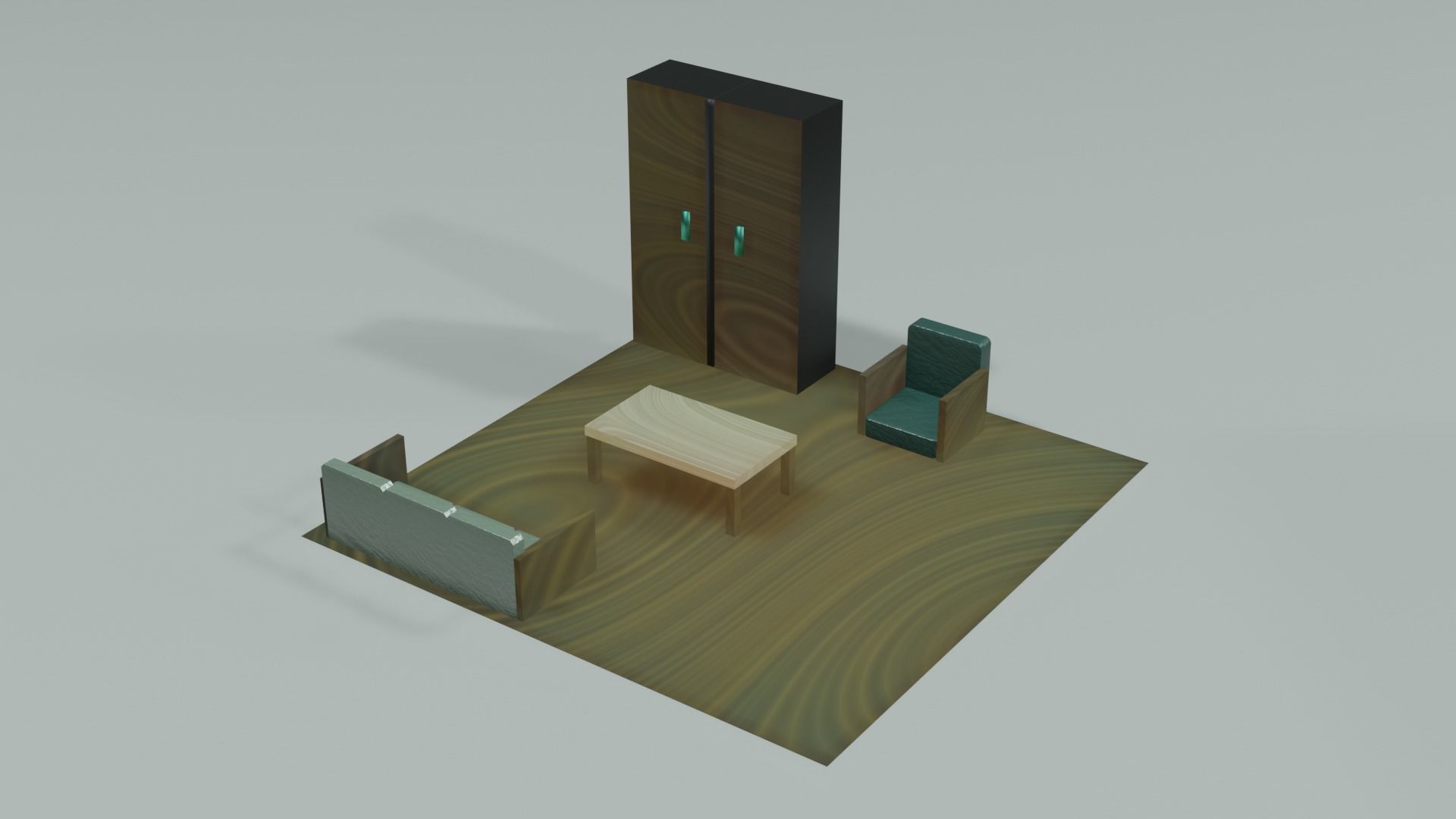 Kitchen Furniture Free low-poly 3D model_2