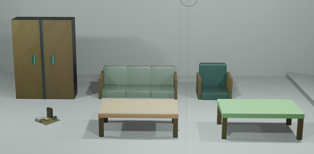 Kitchen Furniture Free low-poly 3D model_6