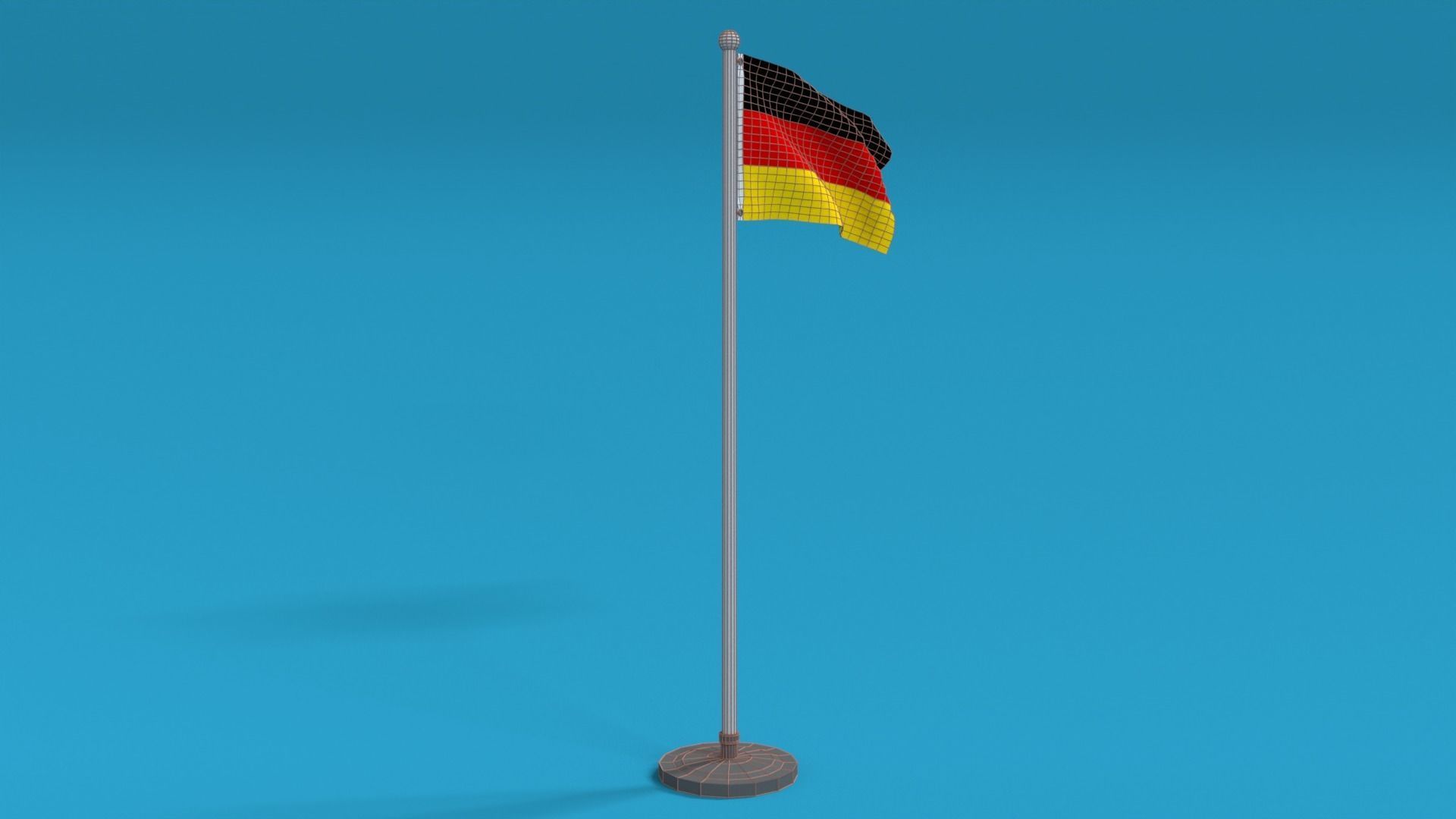 Low Poly Seamless Animated Germany Flag Low-poly 3D model_16