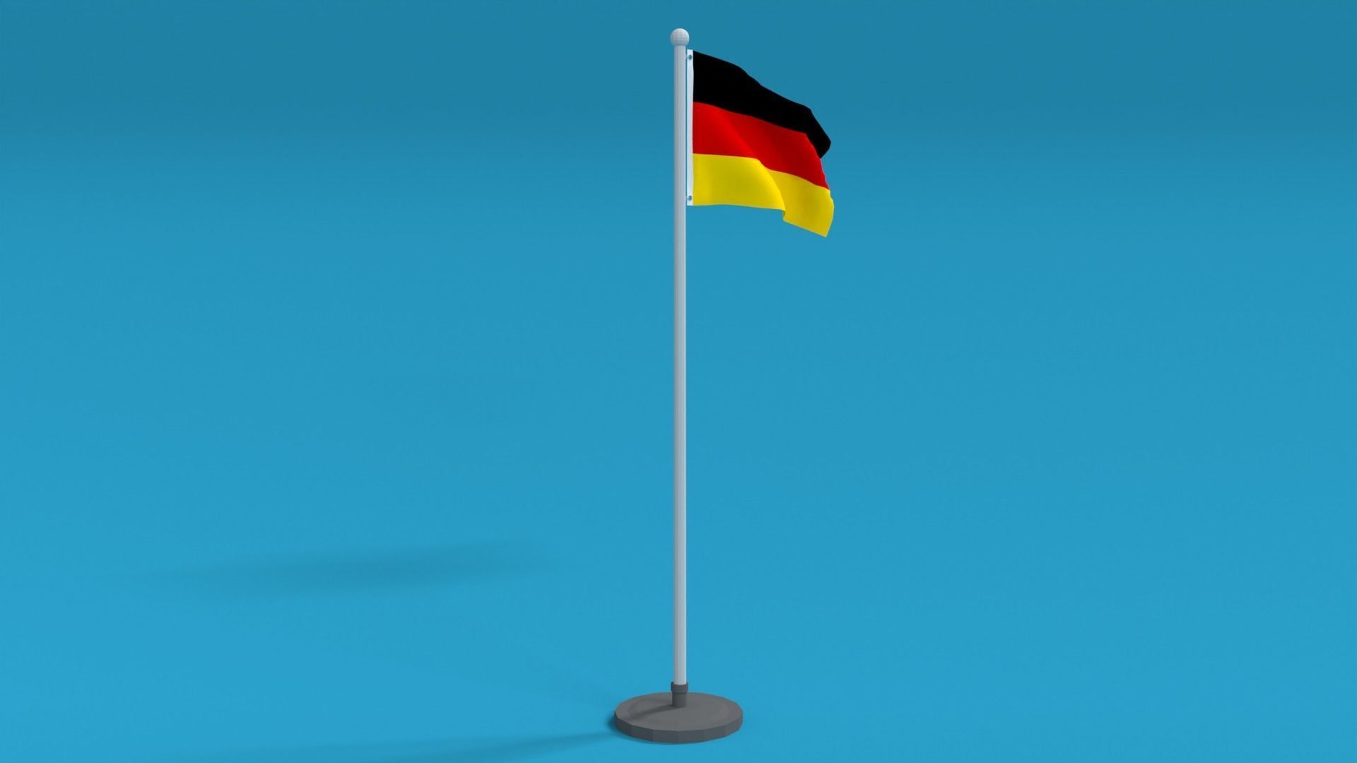 Low Poly Seamless Animated Germany Flag Low-poly 3D model_7