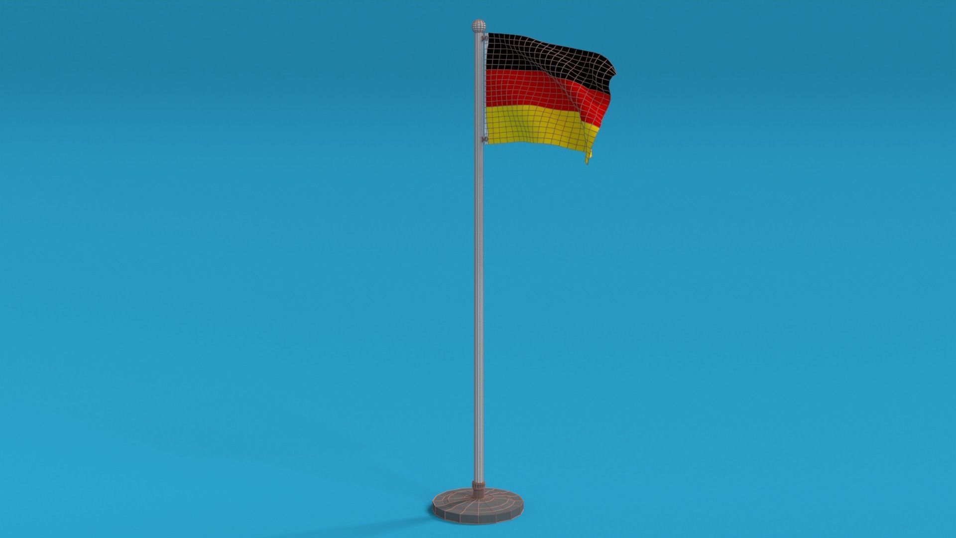 Low Poly Seamless Animated Germany Flag Low-poly 3D model_10