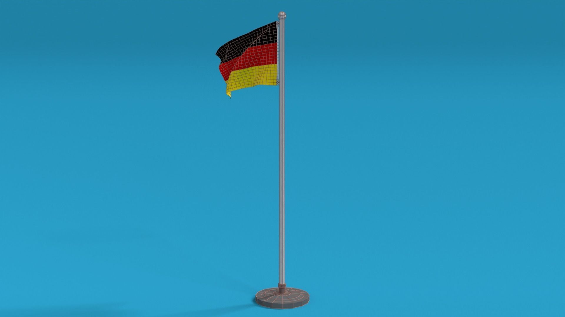 Low Poly Seamless Animated Germany Flag Low-poly 3D model_14