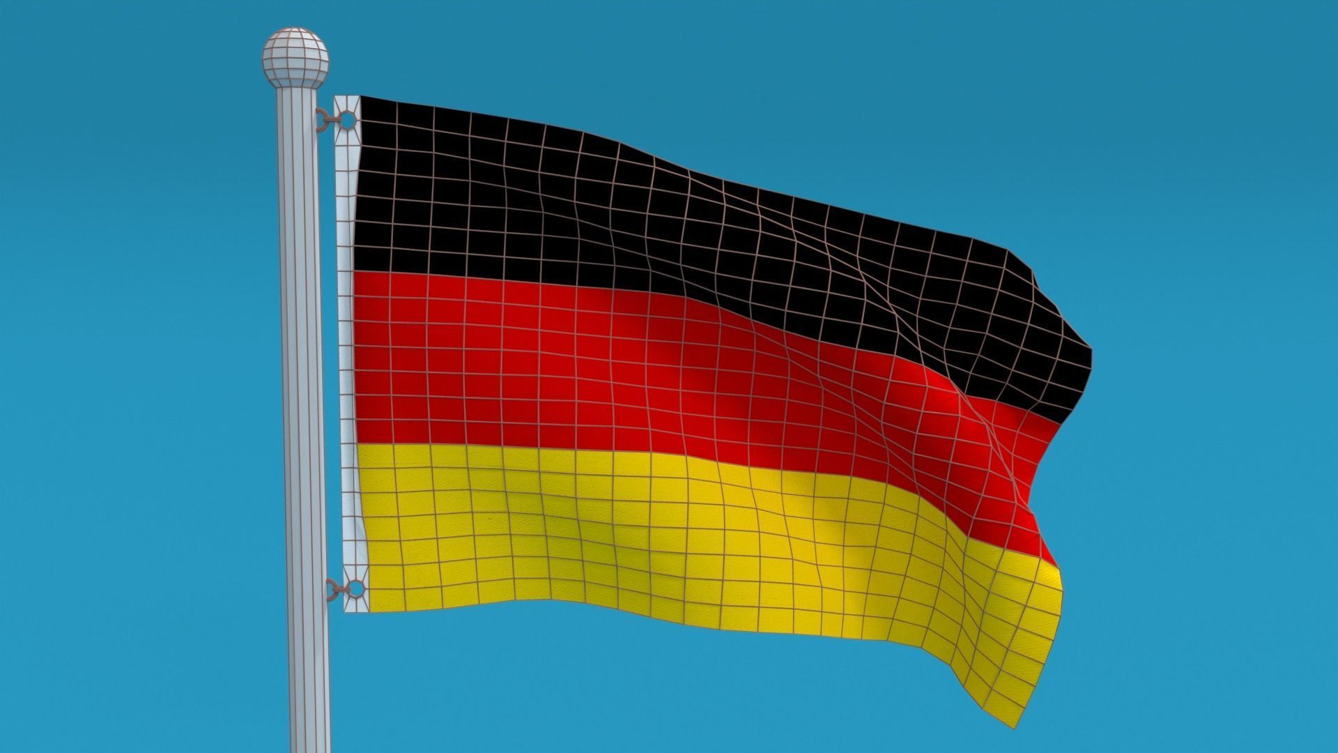 Low Poly Seamless Animated Germany Flag Low-poly 3D model_17