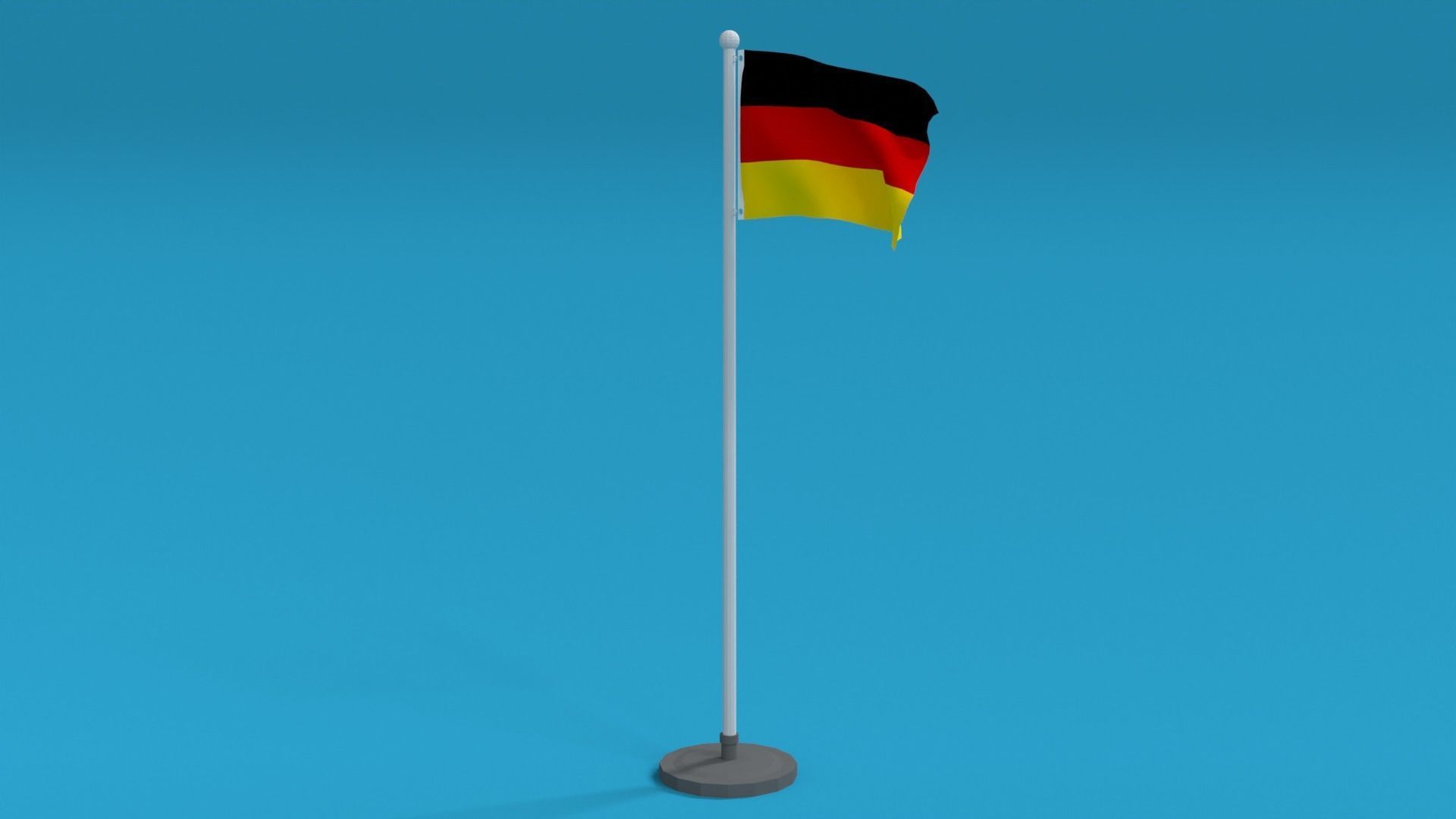 Low Poly Seamless Animated Germany Flag Low-poly 3D model_1