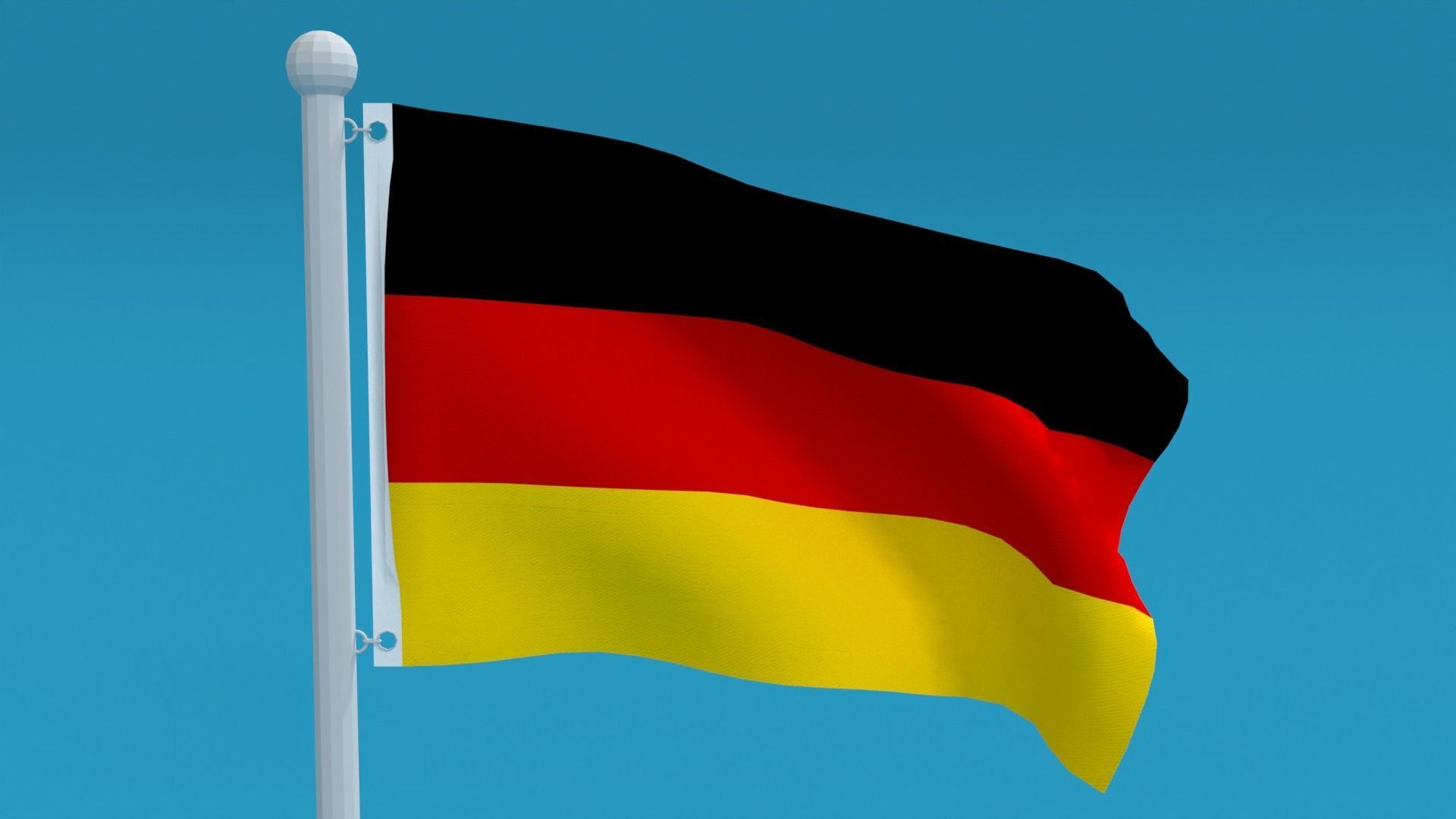 Low Poly Seamless Animated Germany Flag Low-poly 3D model_8