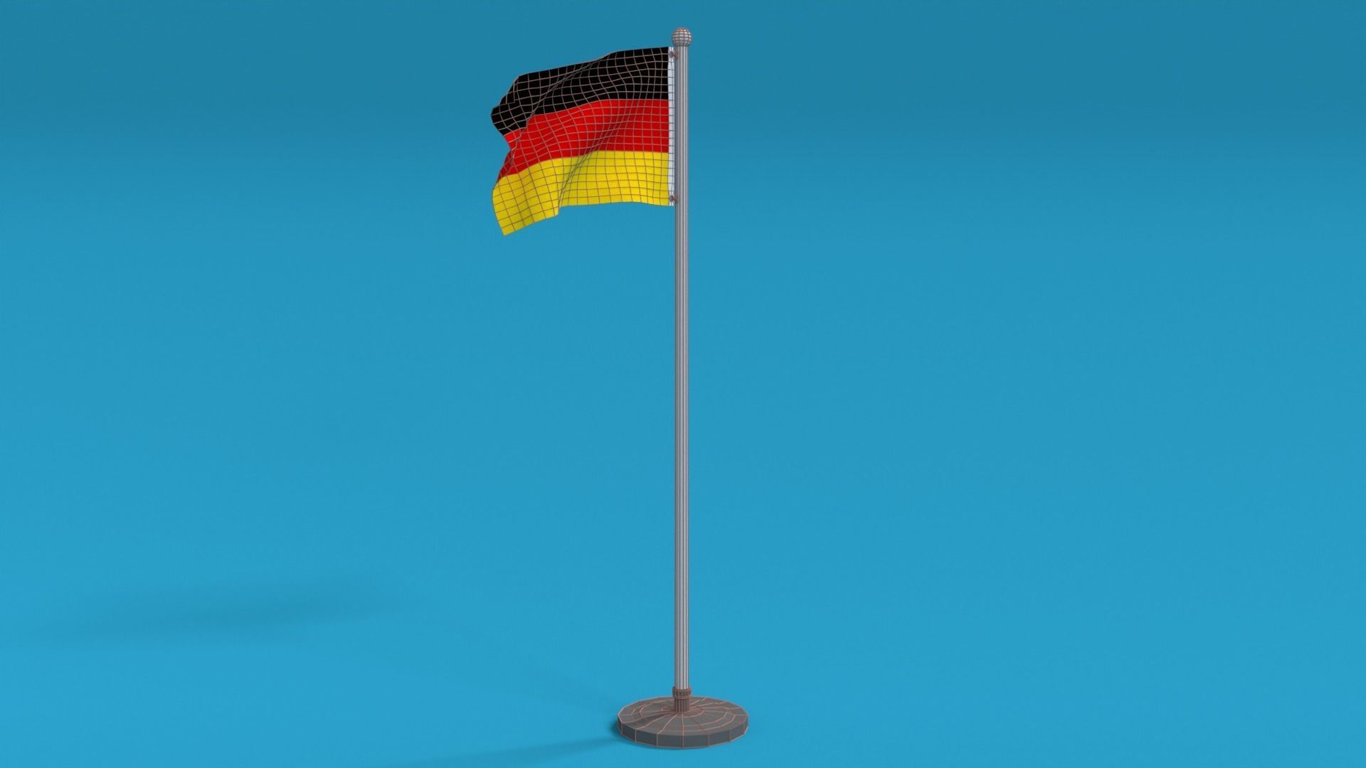 Low Poly Seamless Animated Germany Flag Low-poly 3D model_12