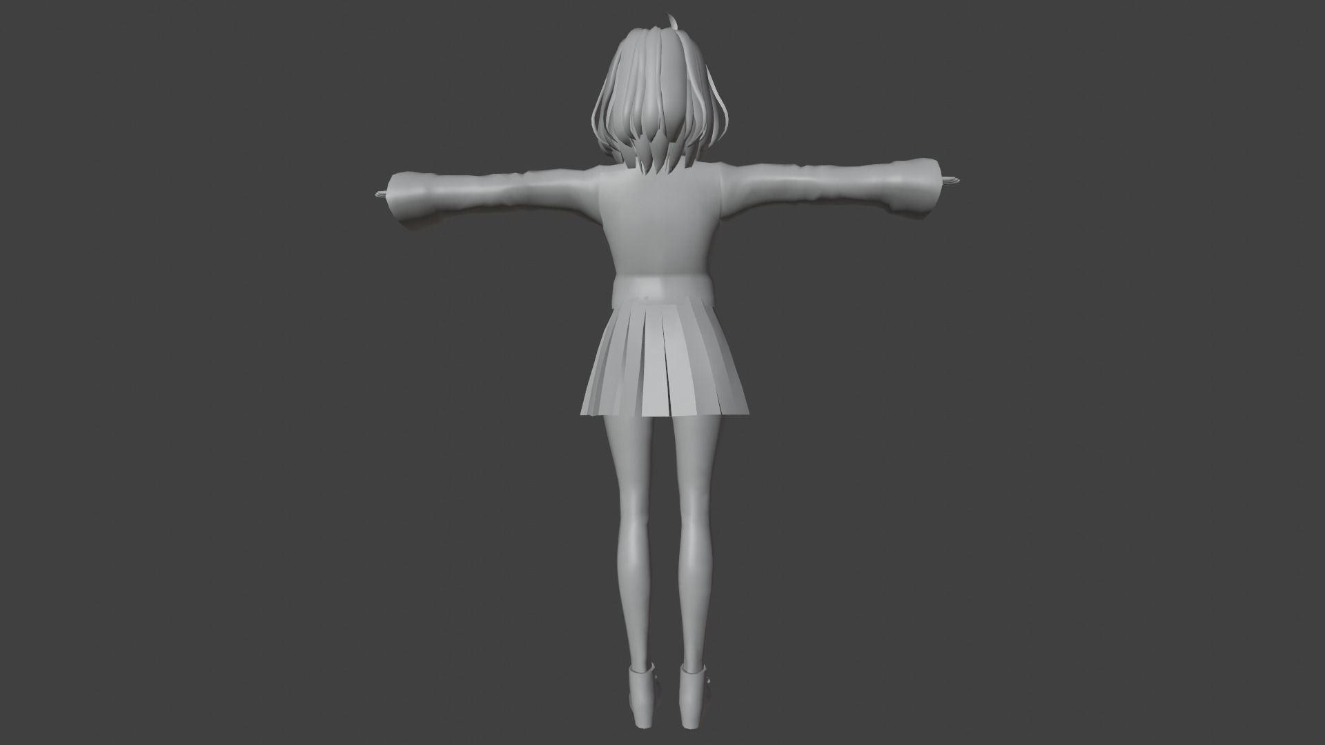cute anime girl character - Mayoko Low-poly 3D model_10