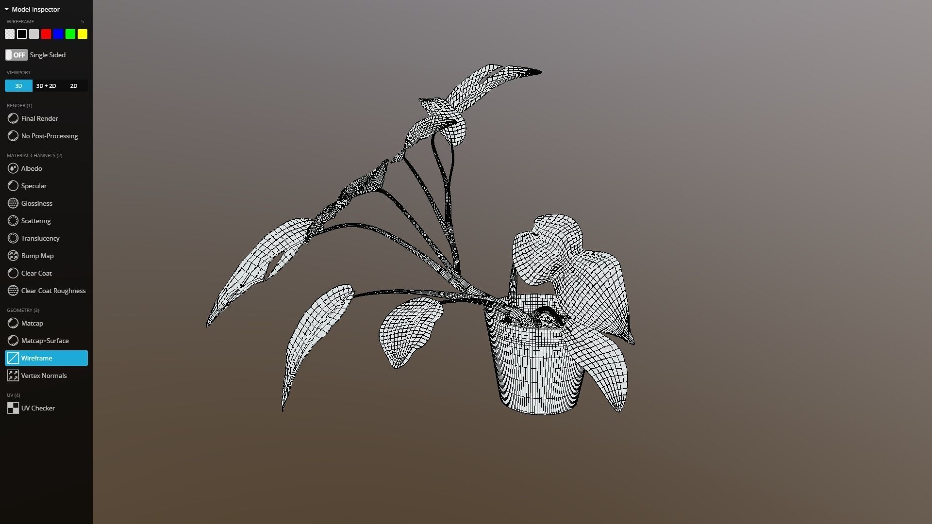 Monstera deliciosa - interior plant Low-poly 3D model_9