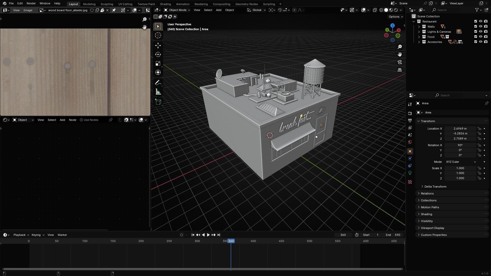 Restaurant coffee shop 3D model_7