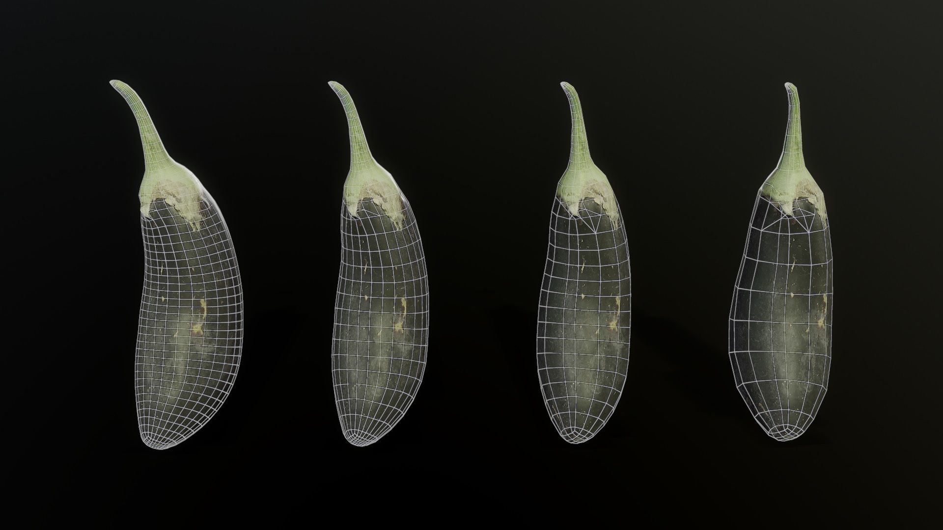 3D Scan Eggplant Low-poly 3D model_5