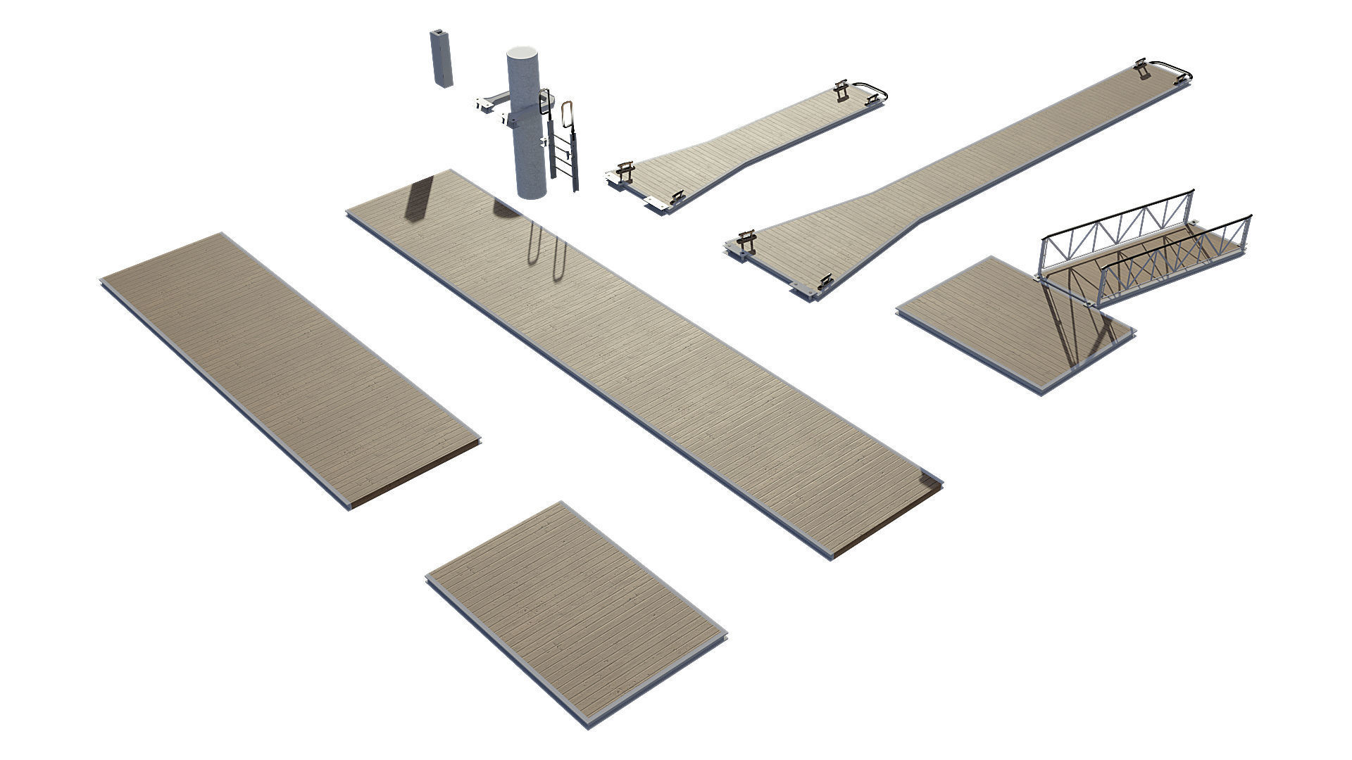 Marina for boats 3D model_6