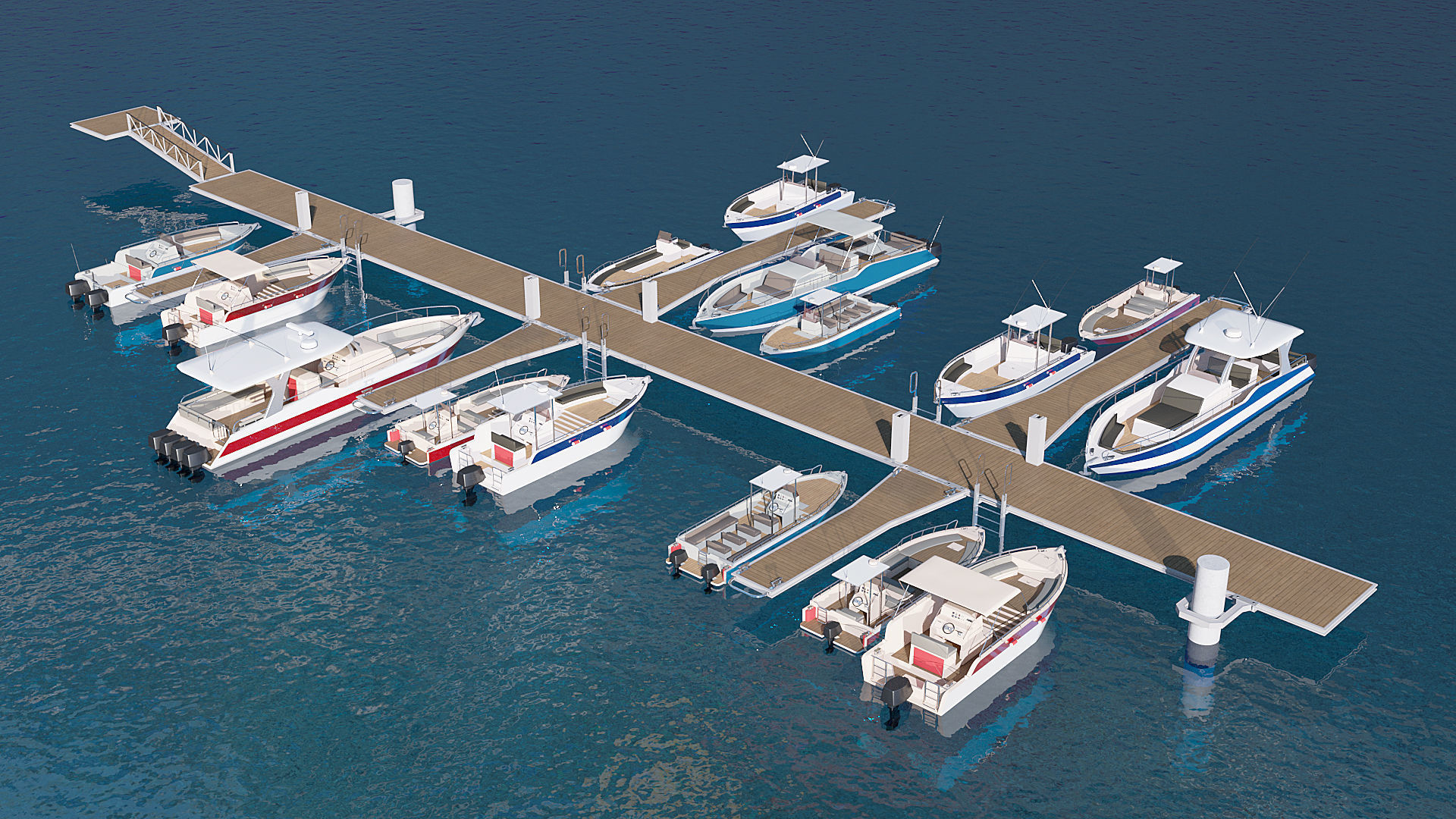 Marina for boats 3D model_0
