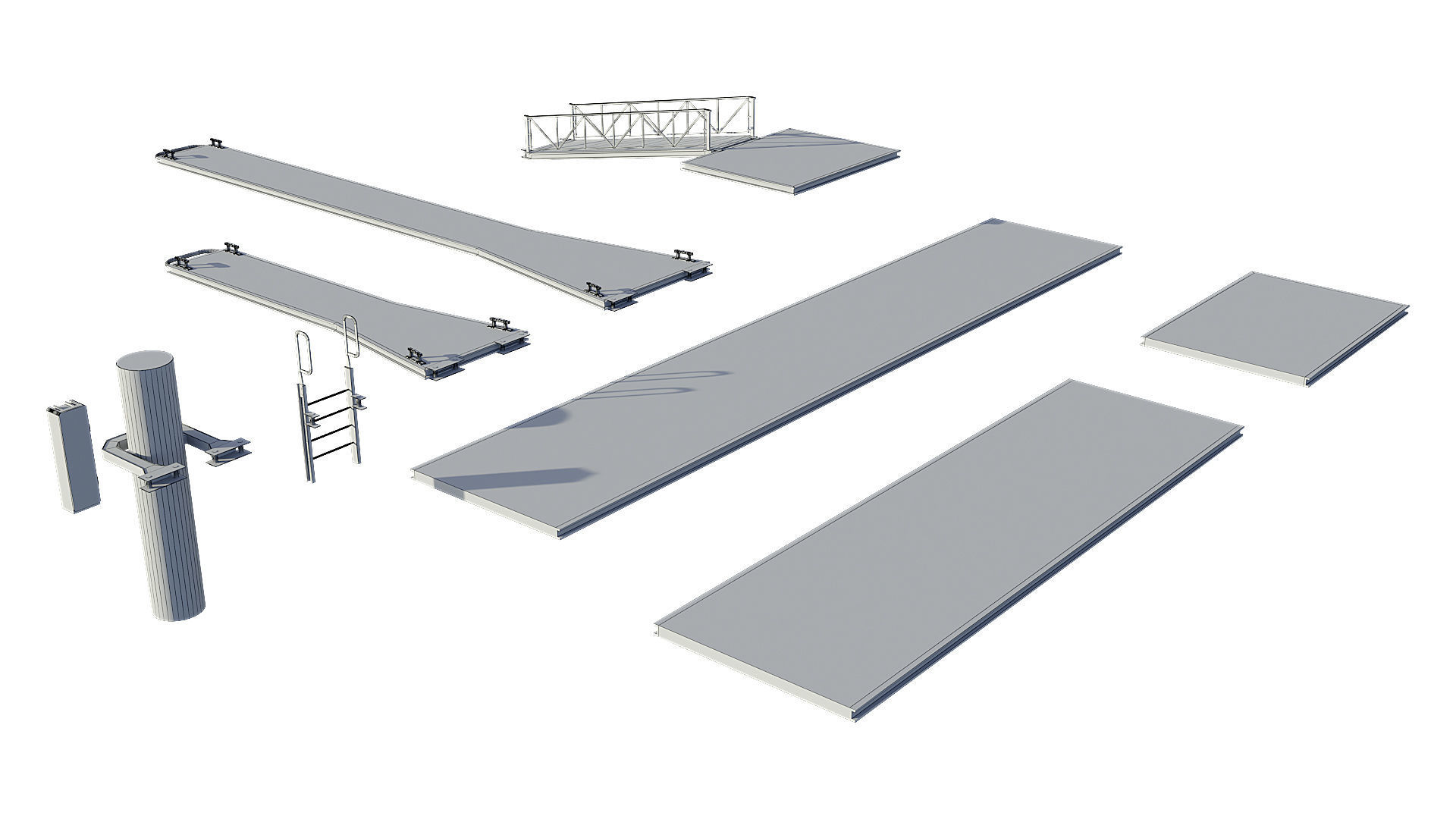 Marina for boats 3D model_17