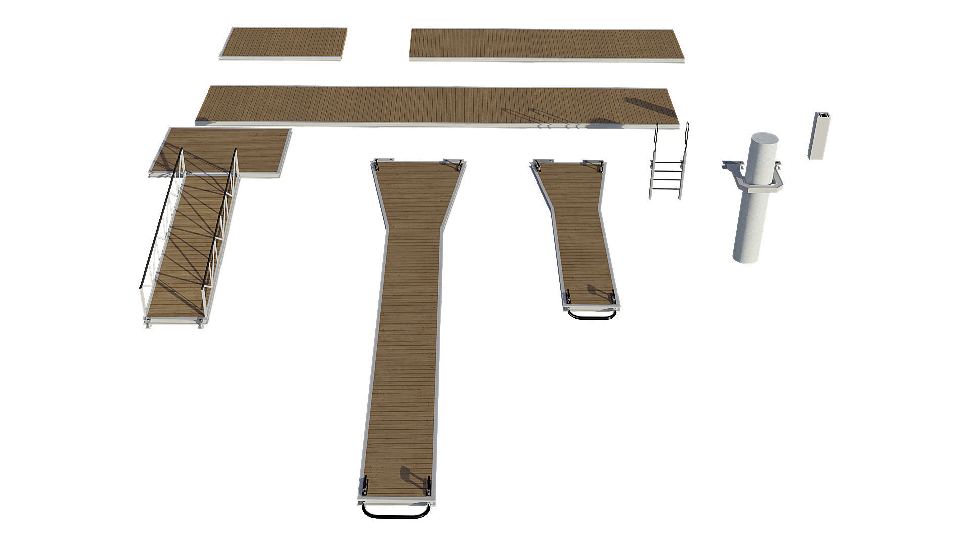 Marina for boats 3D model_9