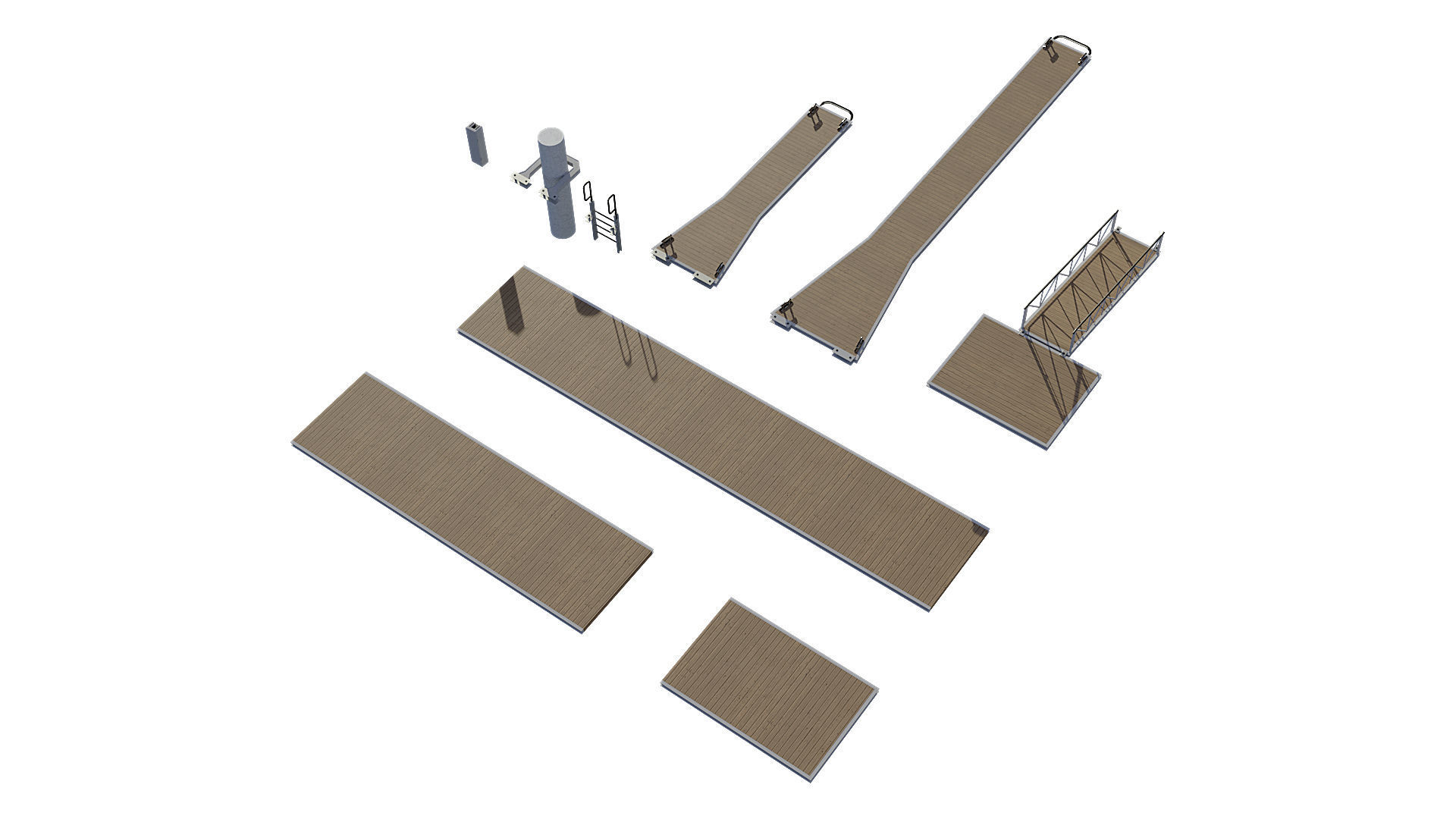 Marina for boats 3D model_8