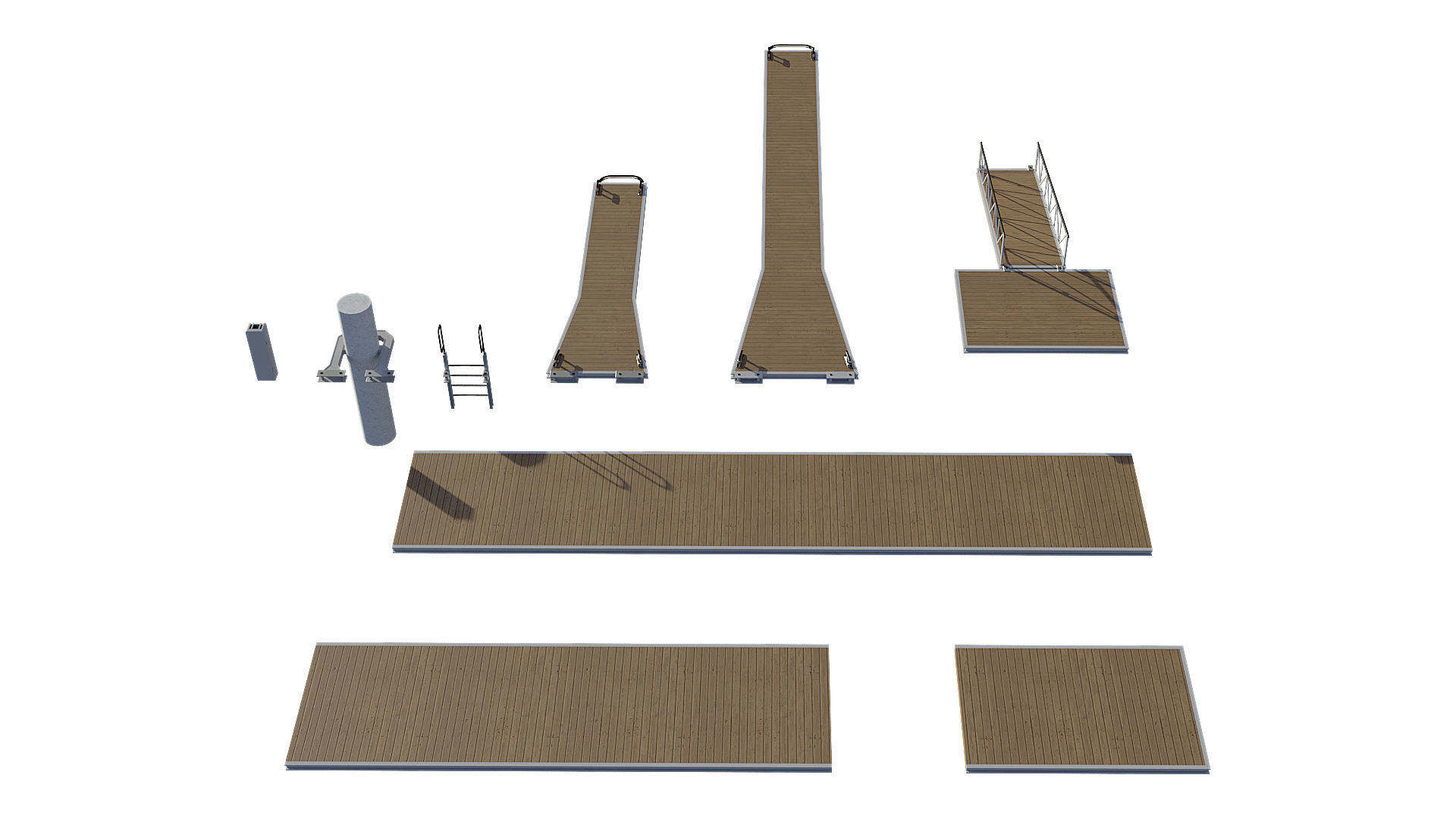 Marina for boats 3D model_11