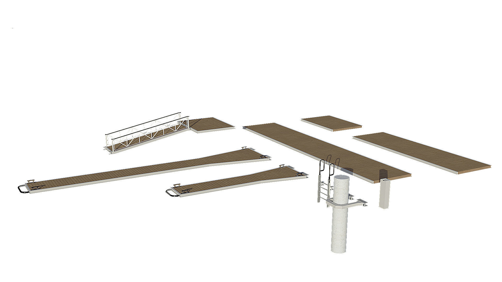 Marina for boats 3D model_3