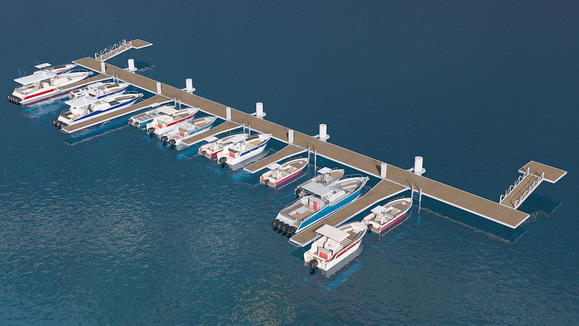 Marina for boats 3D model_1