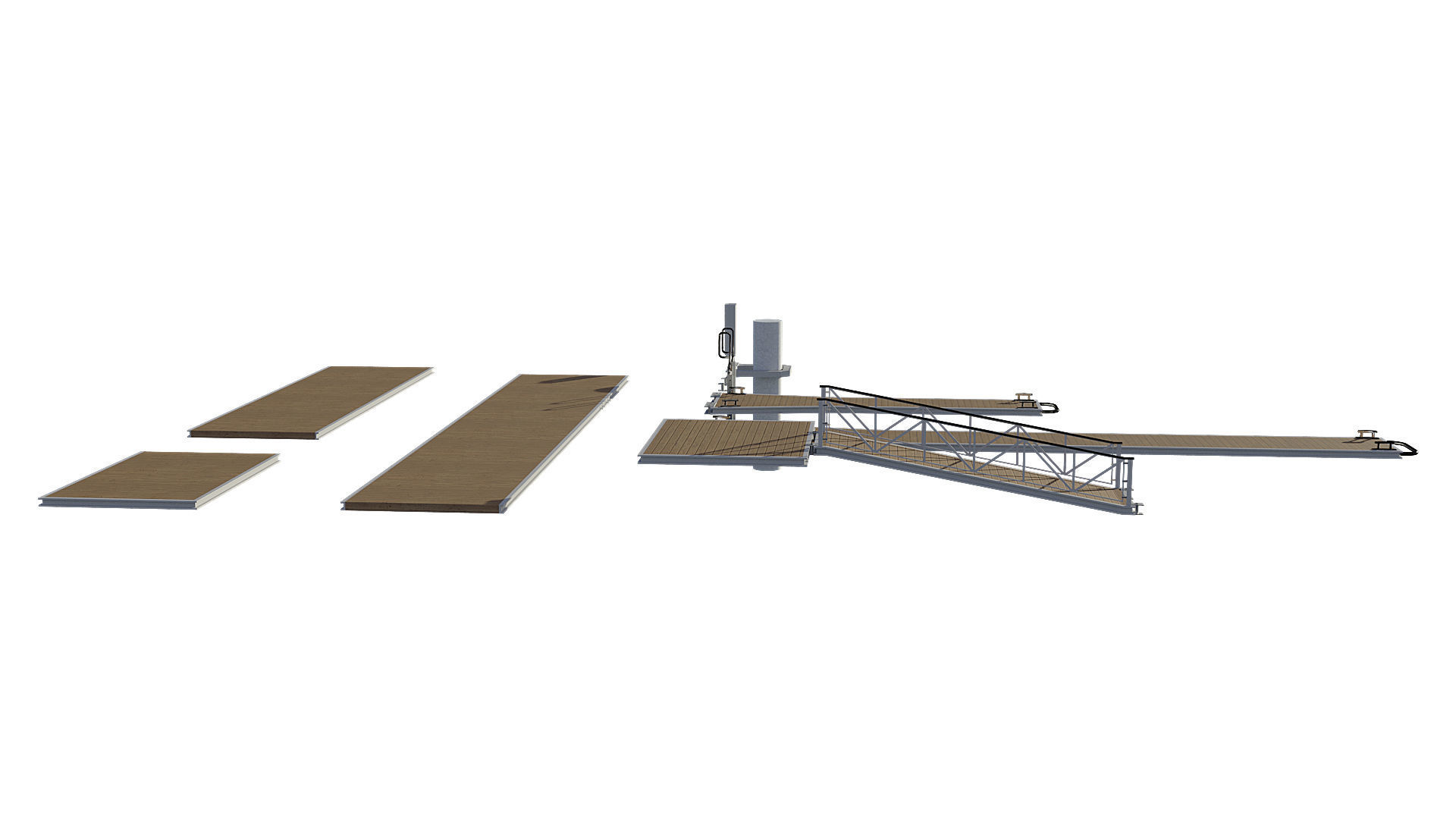 Marina for boats 3D model_13