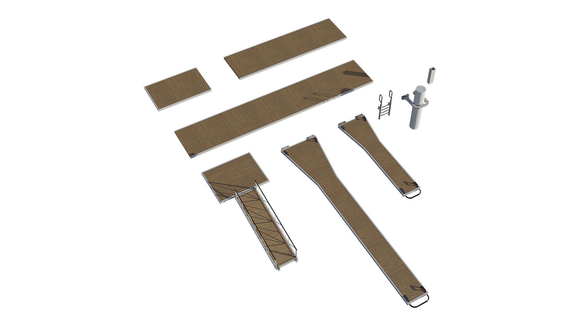 Marina for boats 3D model_7