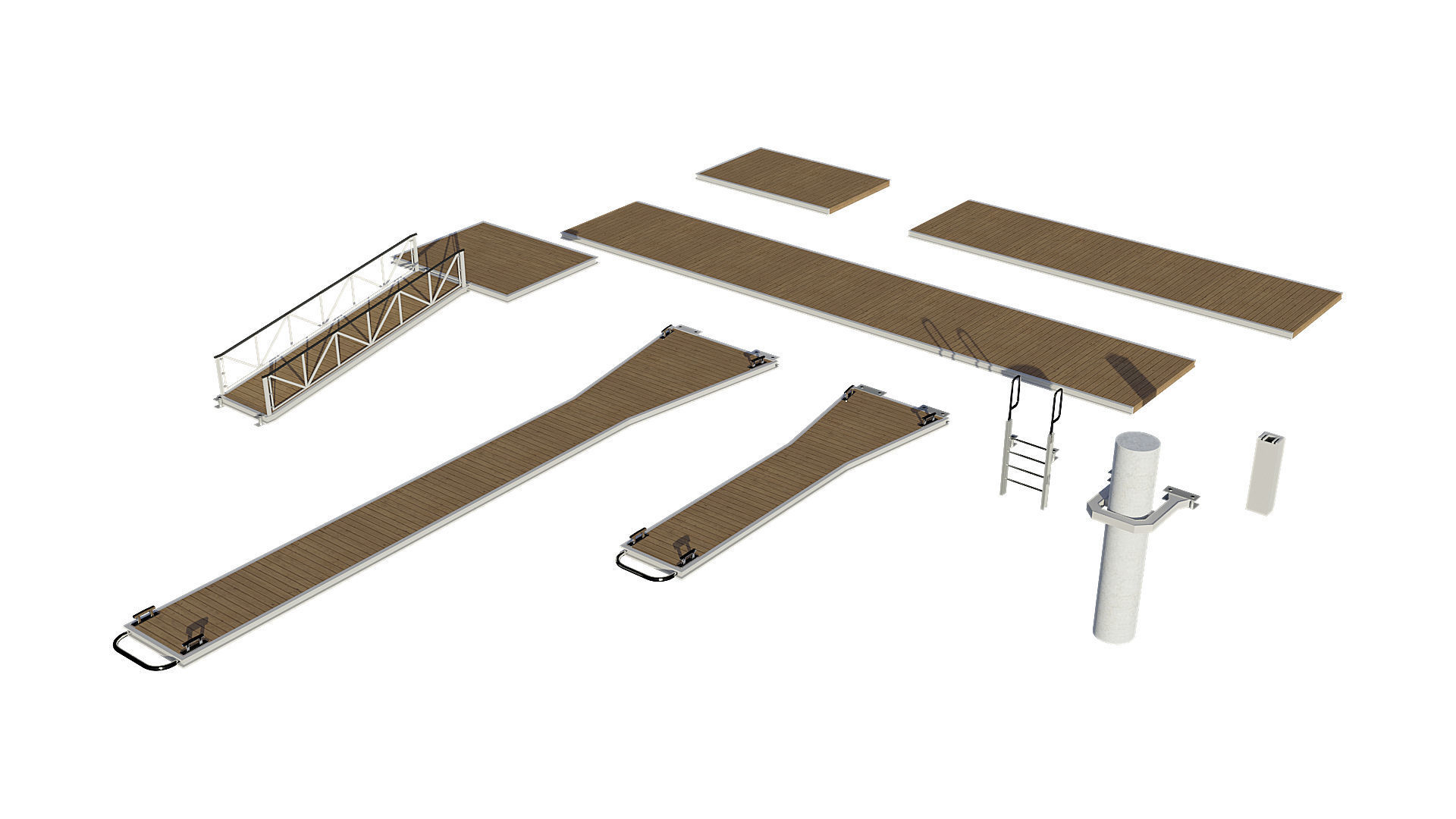 Marina for boats 3D model_2