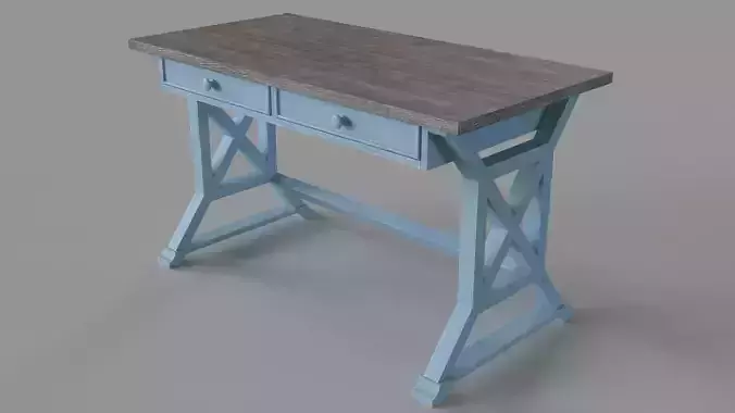 Bar Harbor Blue 2 Drawer Writing Desk