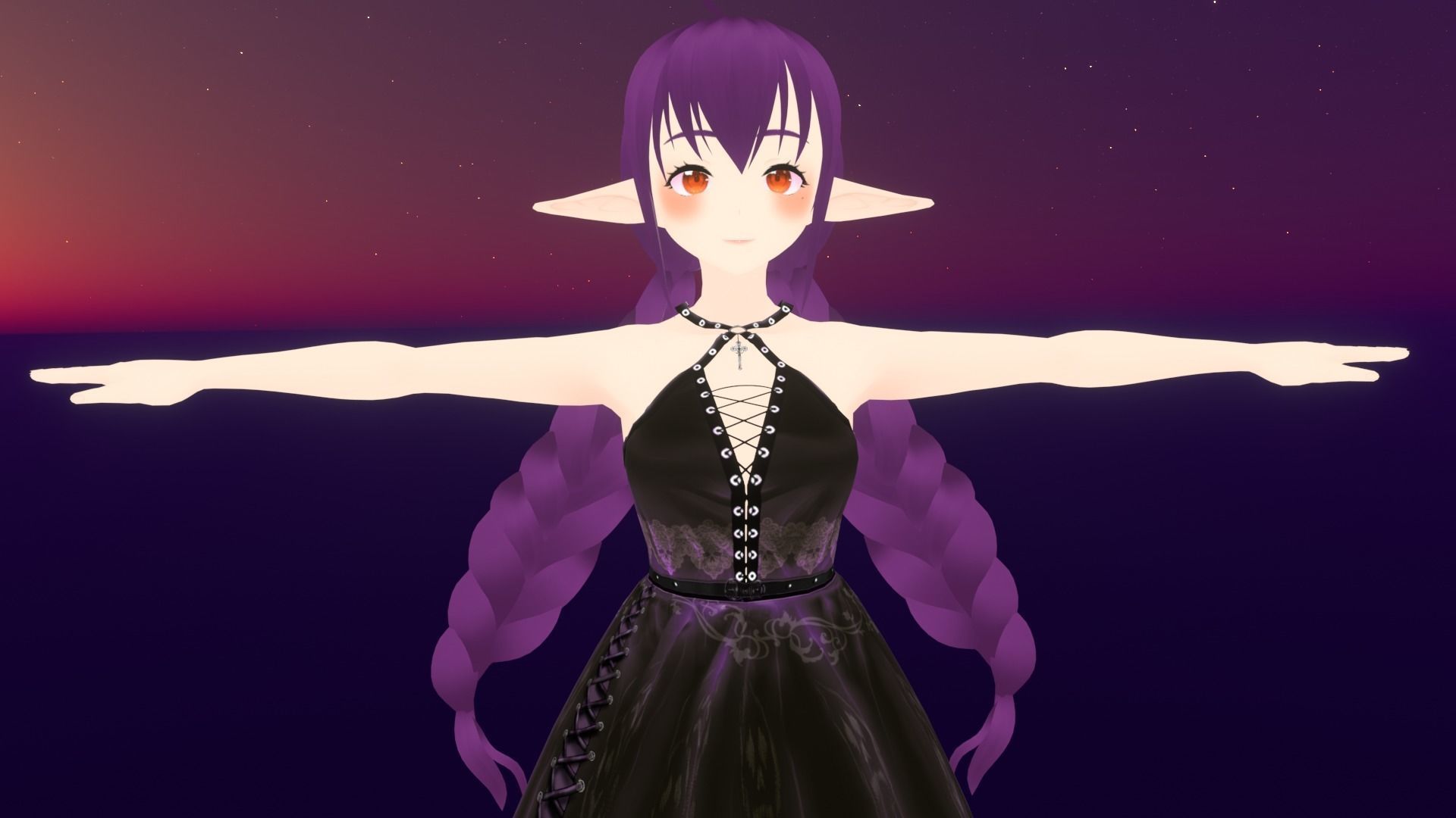 cute anime girl character - Misumi Low-poly 3D model_1