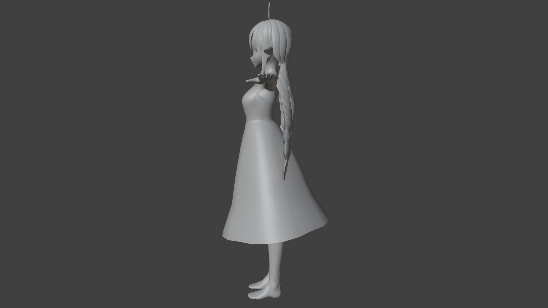 cute anime girl character - Misumi Low-poly 3D model_10