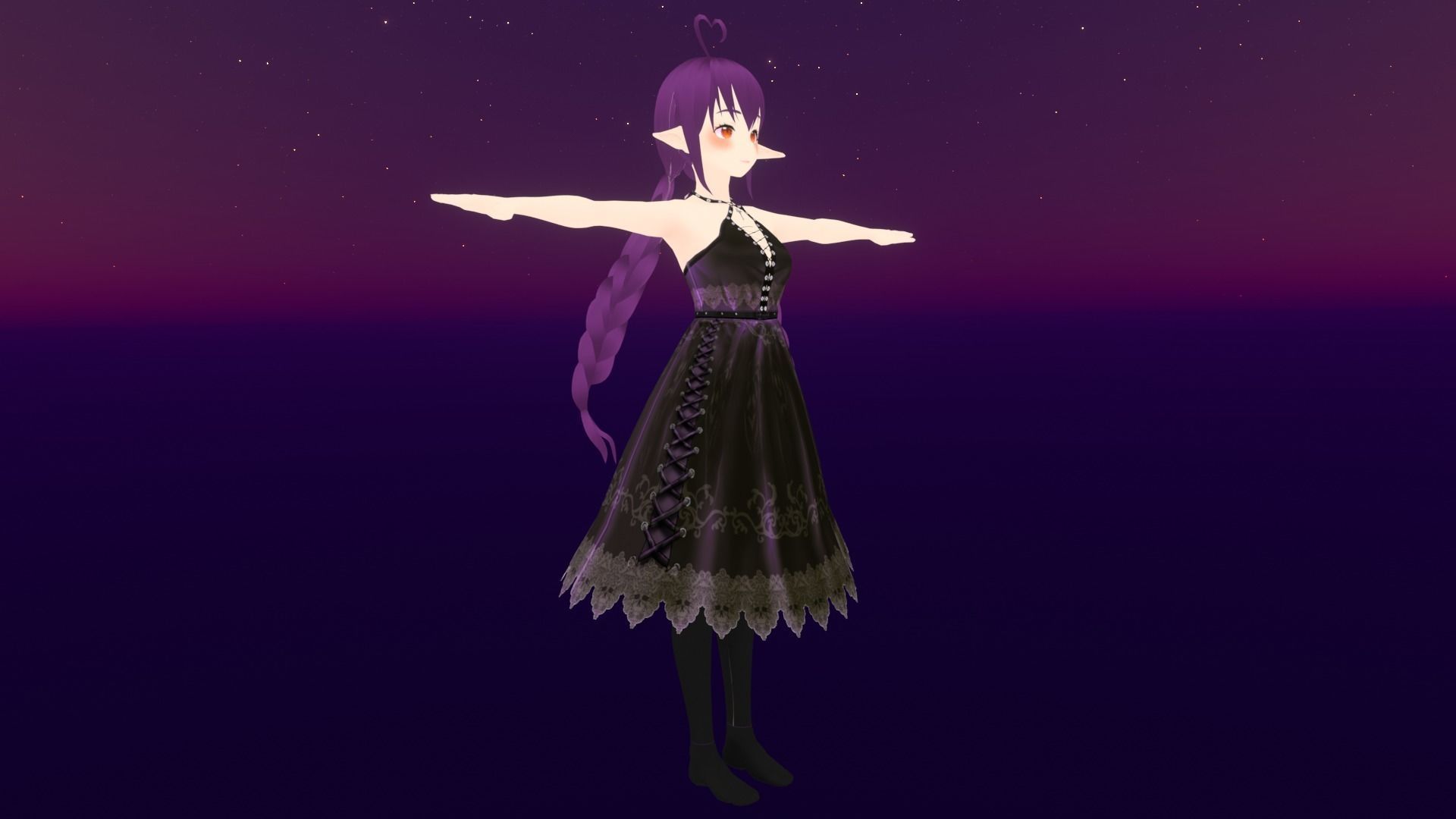 cute anime girl character - Misumi Low-poly 3D model_4