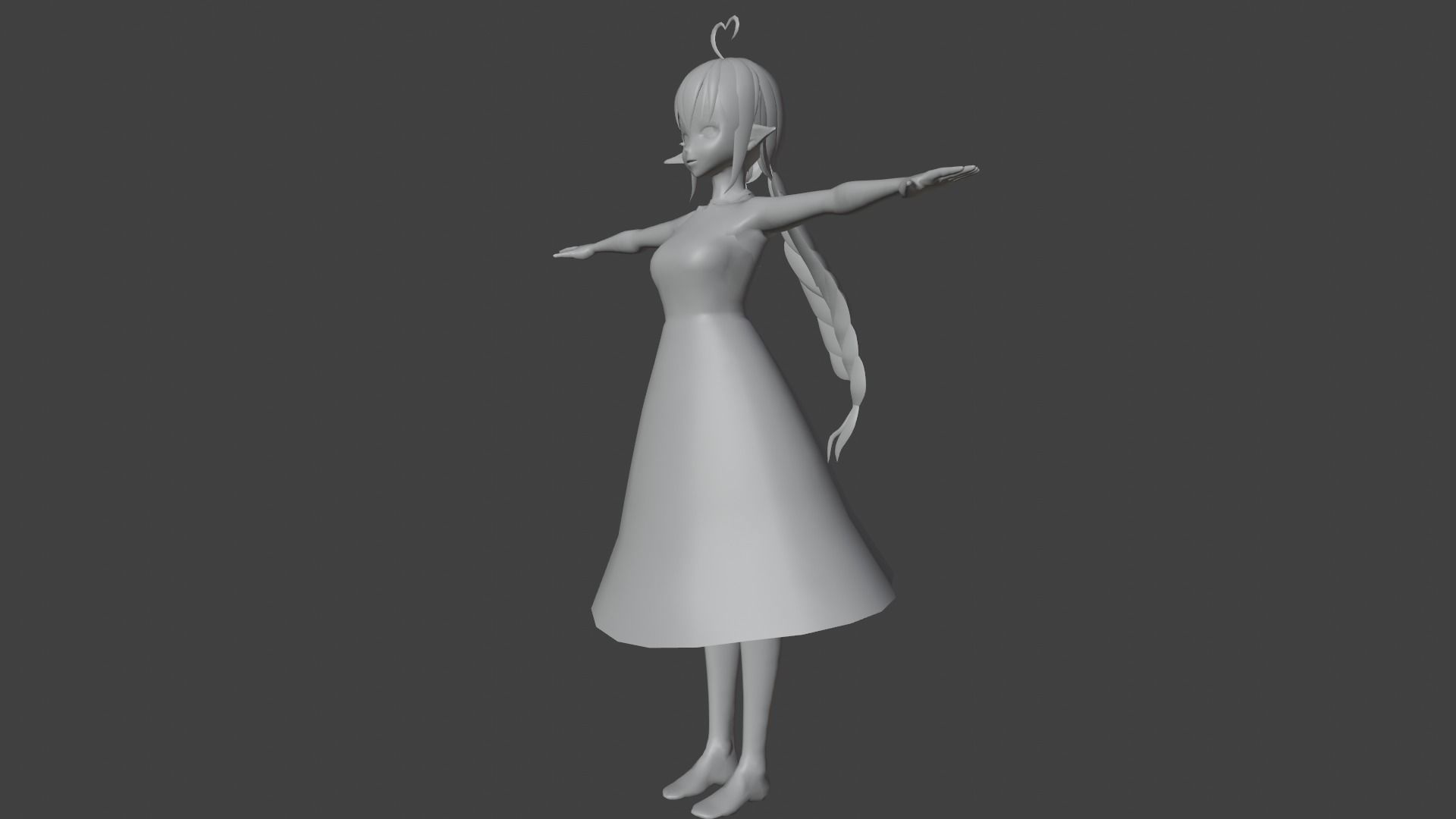 cute anime girl character - Misumi Low-poly 3D model_9
