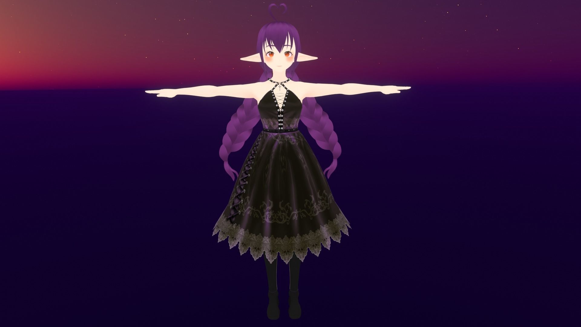 cute anime girl character - Misumi Low-poly 3D model_2