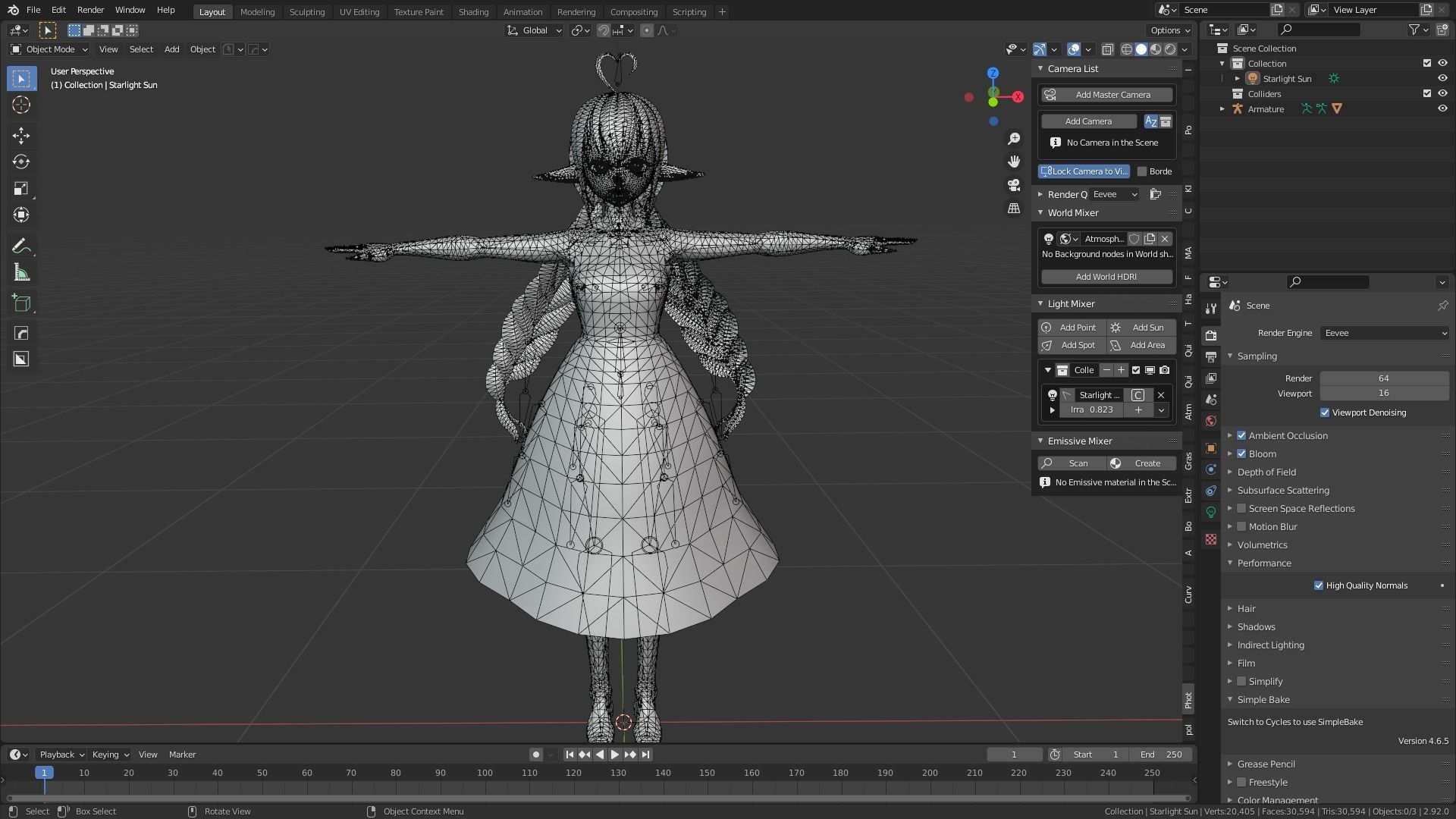 cute anime girl character - Misumi Low-poly 3D model_12