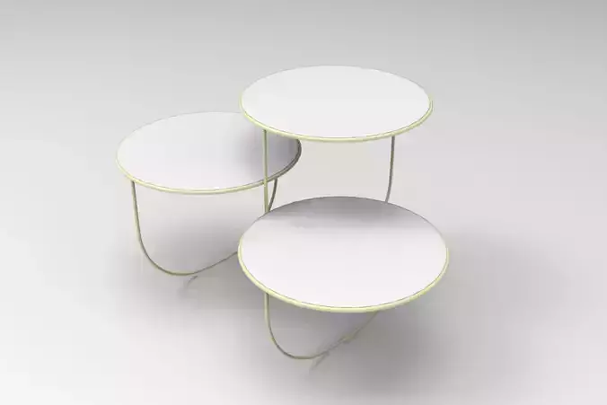 Trio Coffee Table Low-poly 3D model