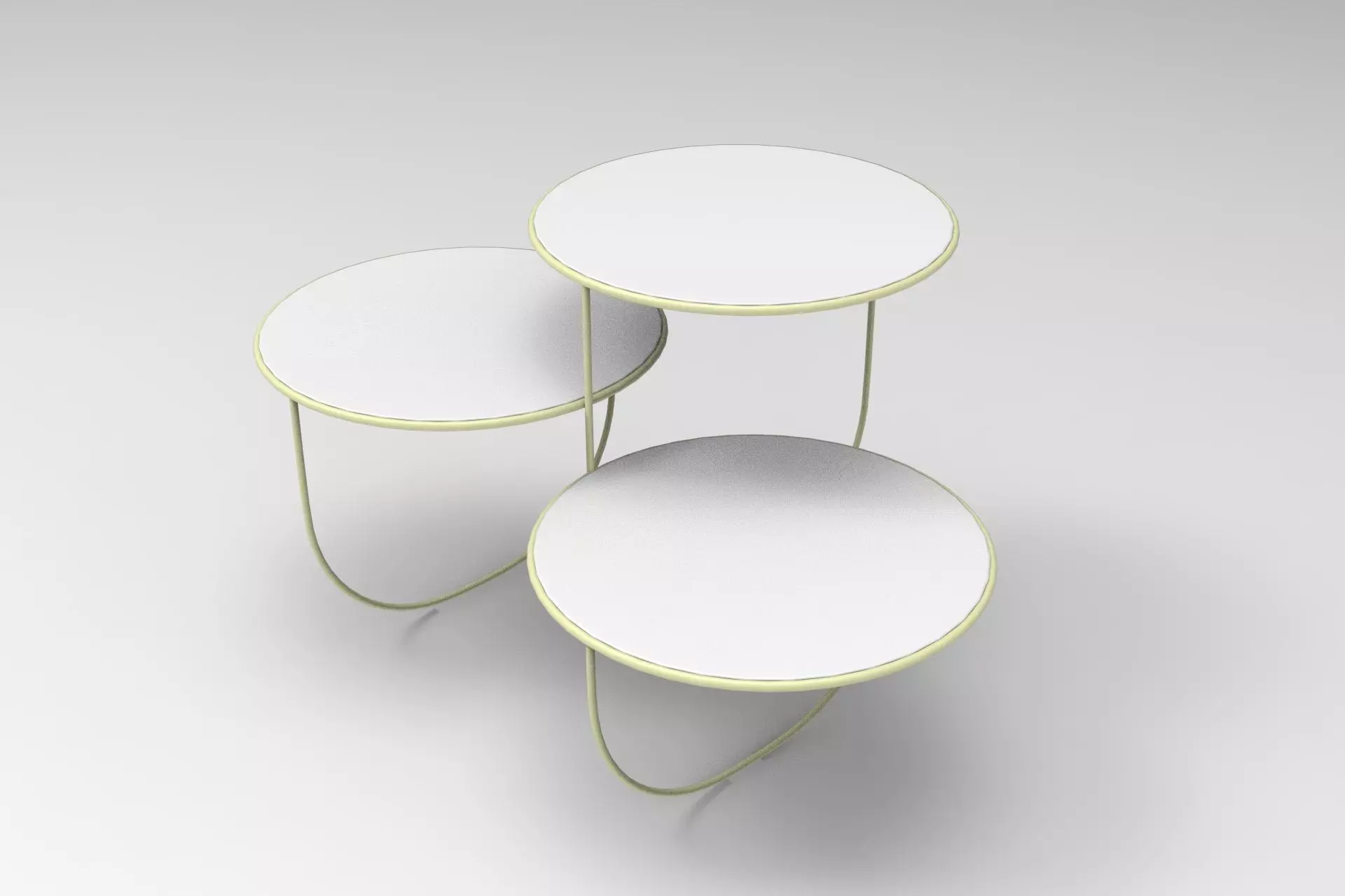 Trio Coffee Table Low-poly 3D model_0