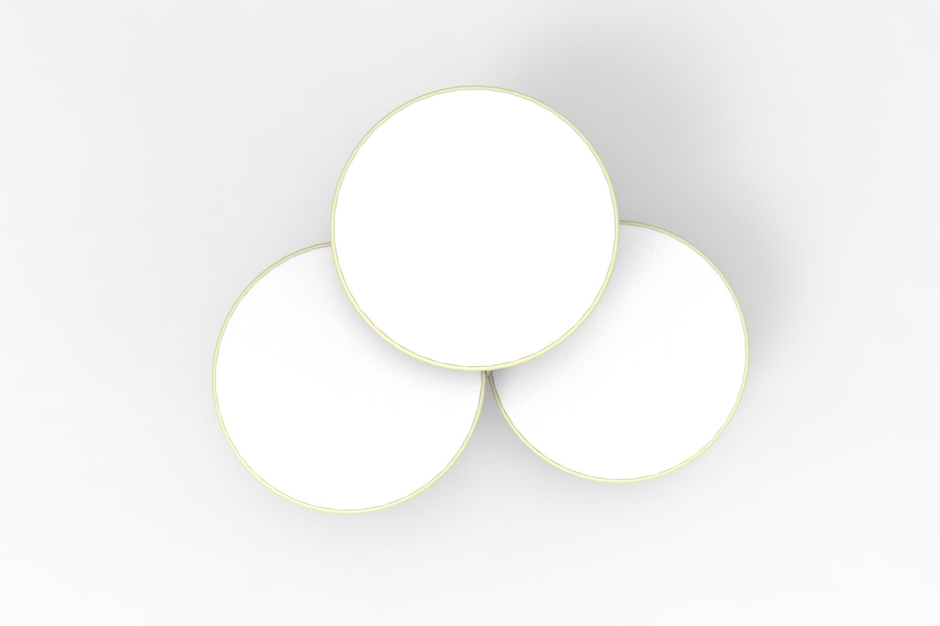 Trio Coffee Table Low-poly 3D model_4